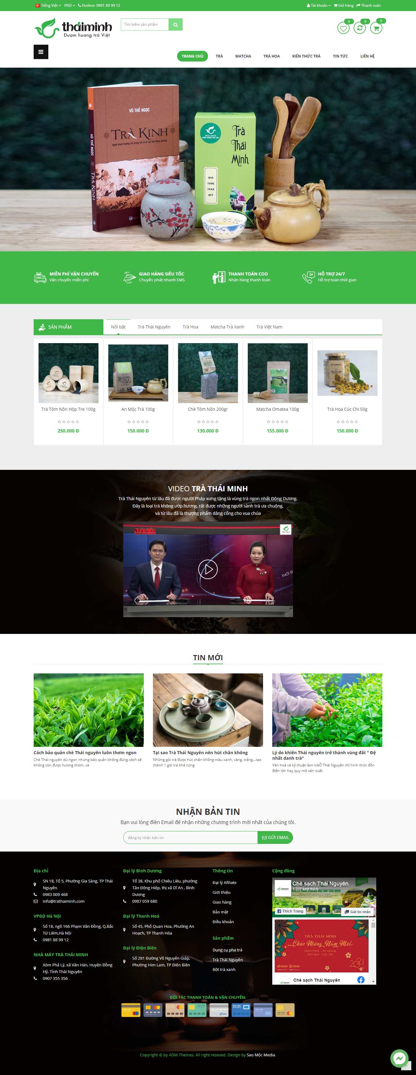 [dotea] Thiết kế Website Web bán chè - trathaiminhcom