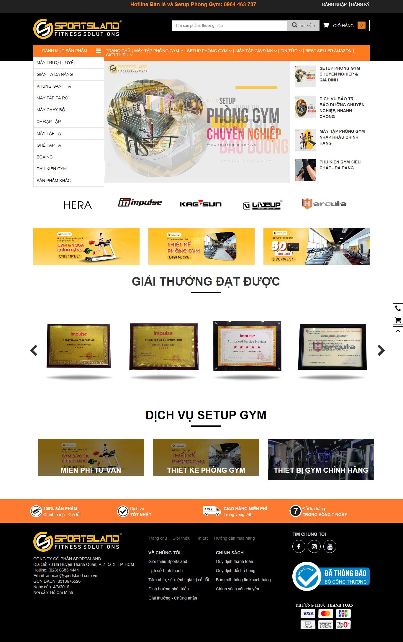 [7gym] Thiết kế Website Web phòng gym - wwwsportslandvn