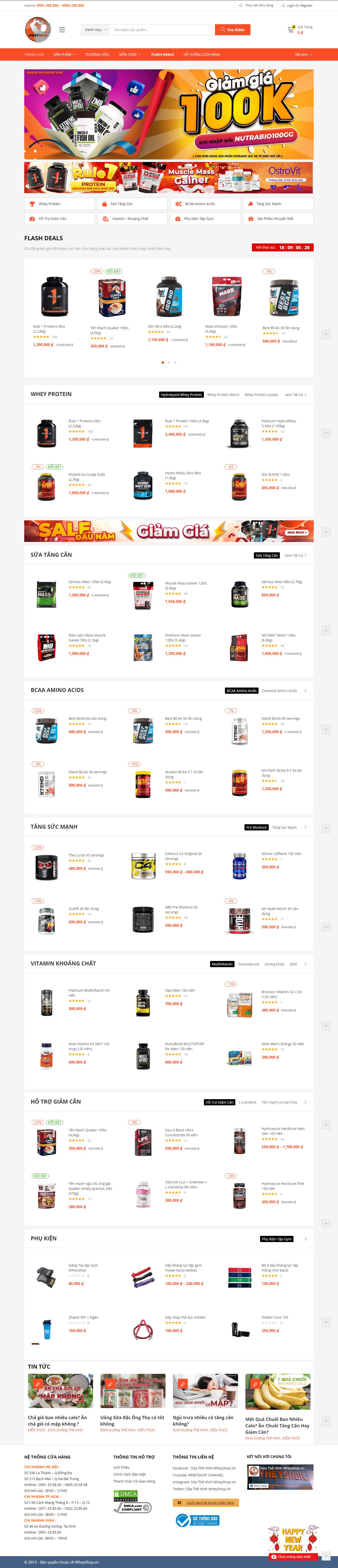 [7gym] Thiết kế Website Web phòng gym - wheyshopvn