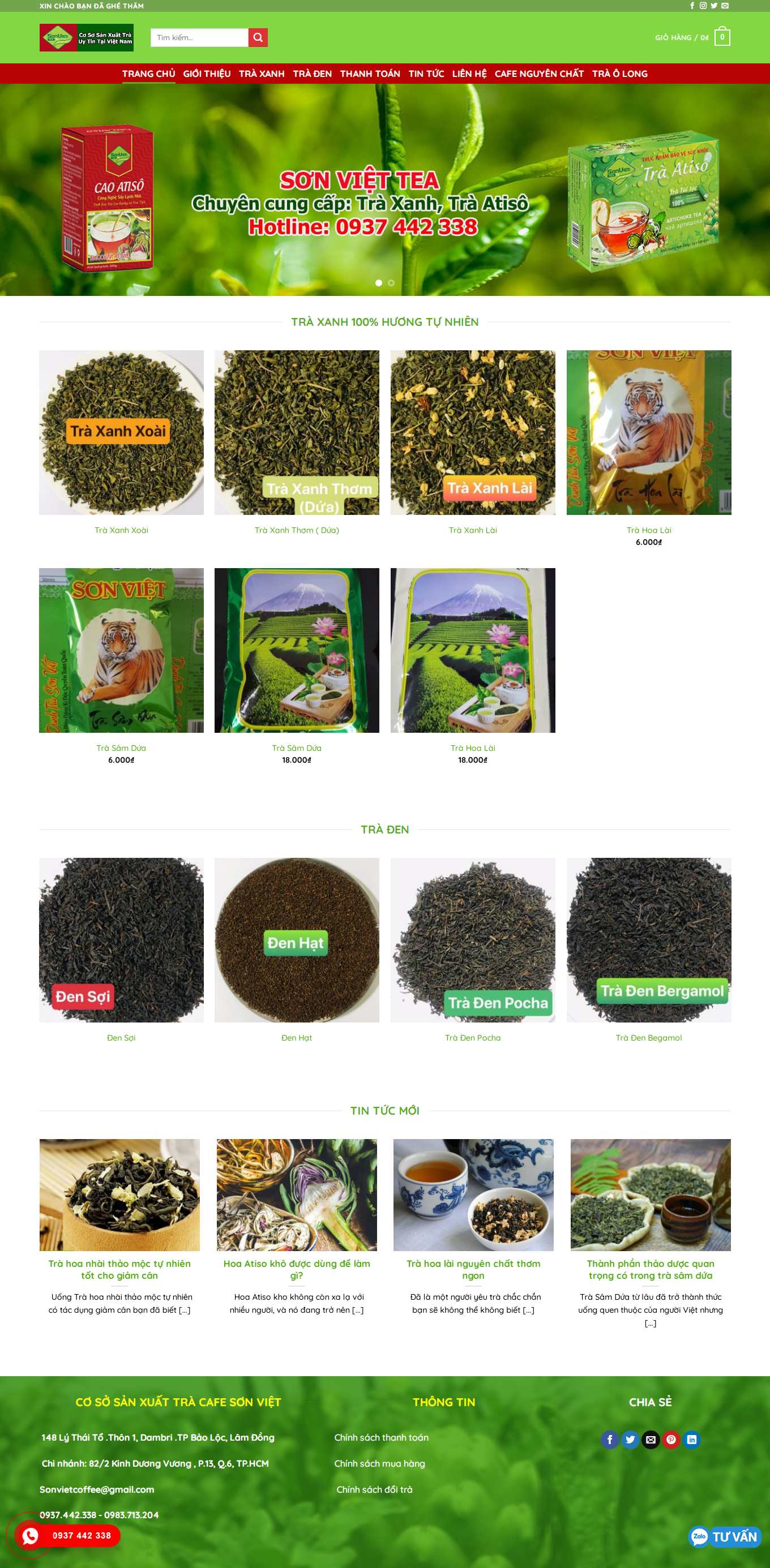 [dotea] Thiết kế Website Web bán chè - sonvietteacom