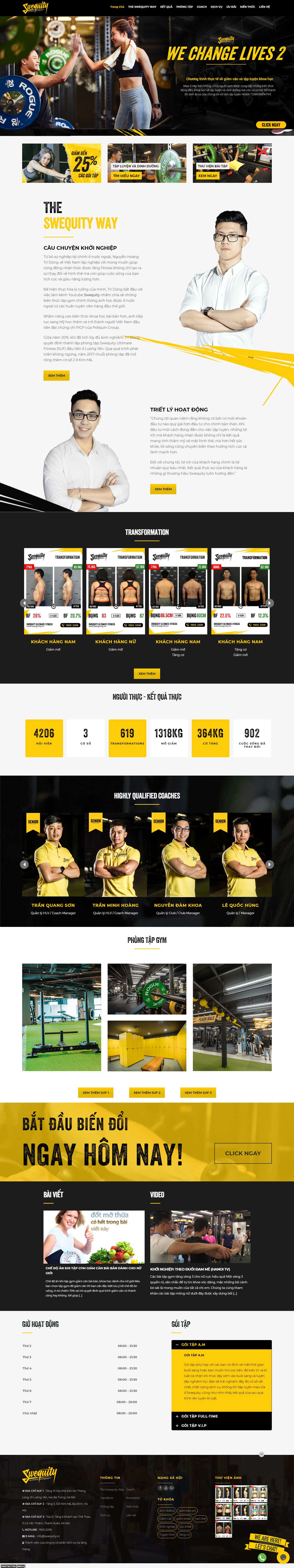 [7gym] Thiết kế Website Web phòng gym - swequityvn