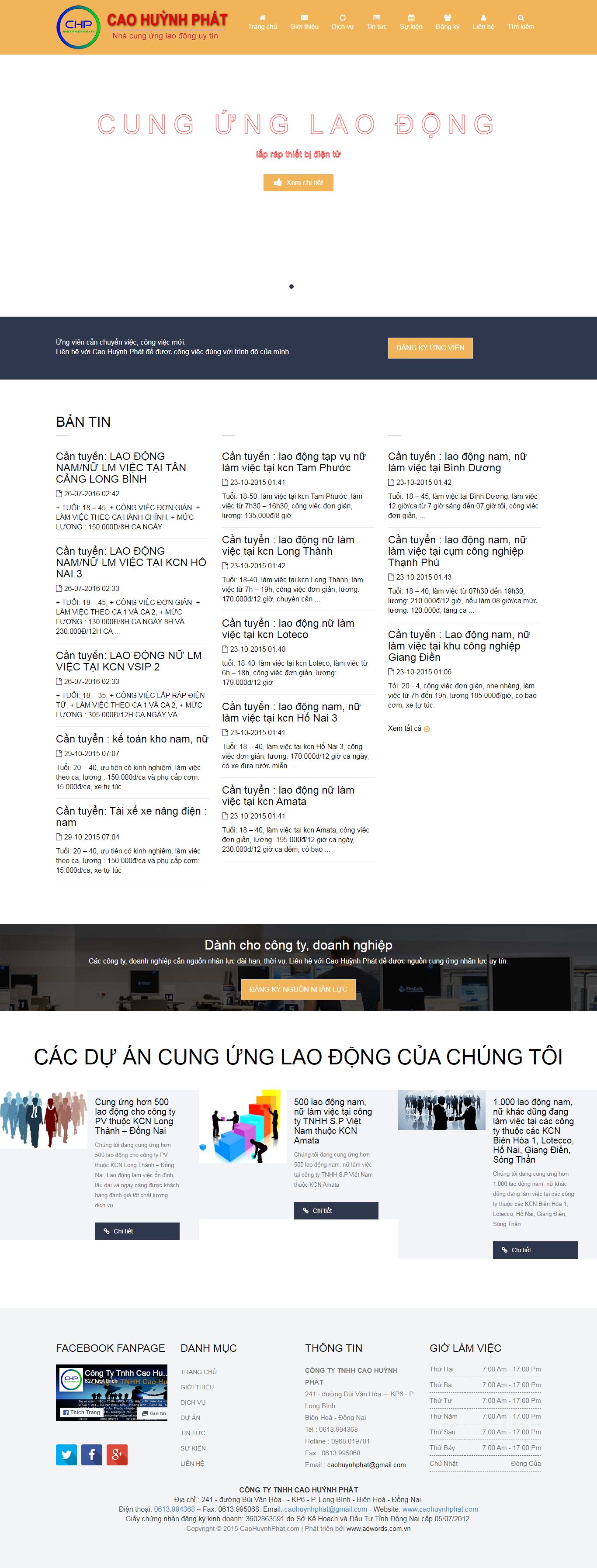 [dichvulaodongthoidai] Thiết kế Website Web việc làm - wwwcaohuynhphatcom