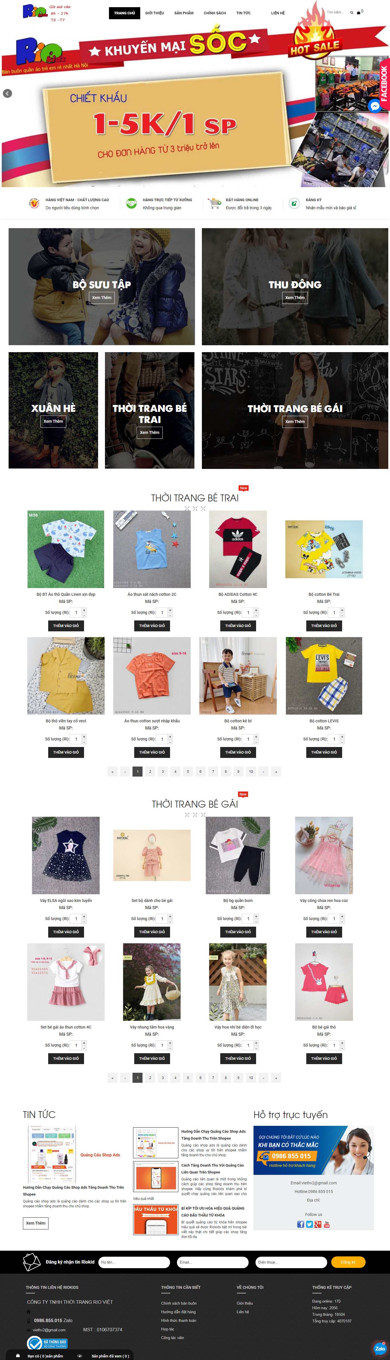 [printstyle] Thiết kế Website Web may áo thun - riokidsvn