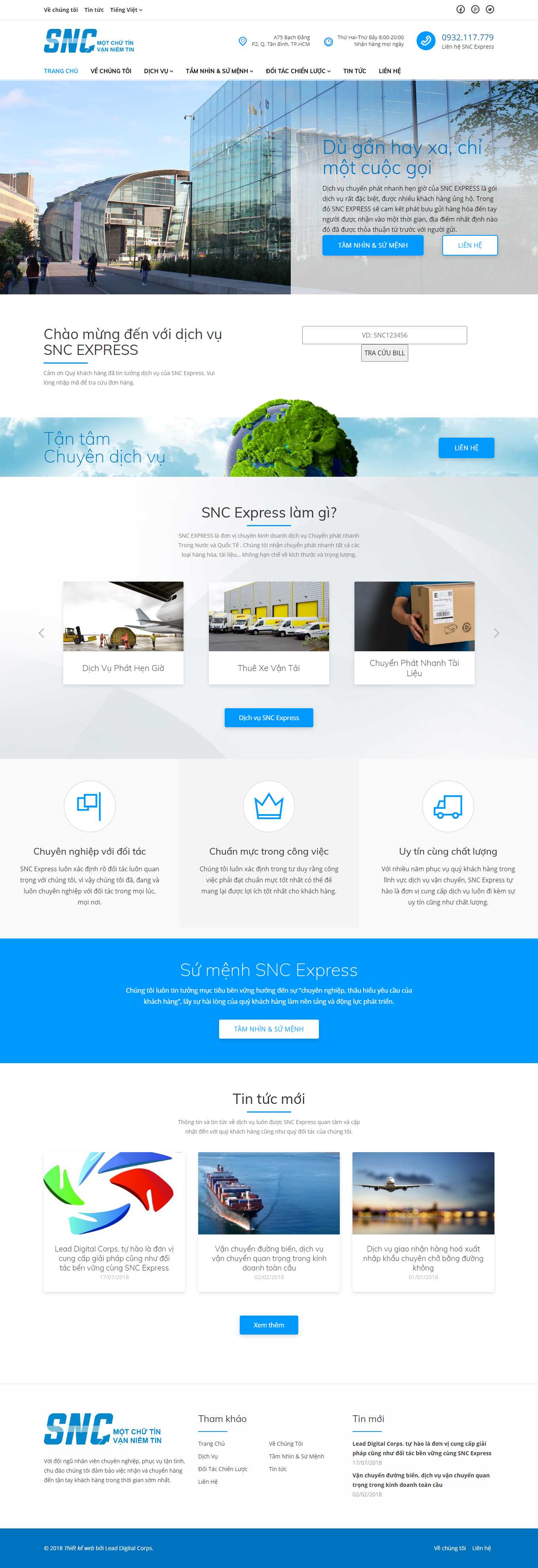 Thiết kế Website Web chuyển phát nhanh - sncpostvn