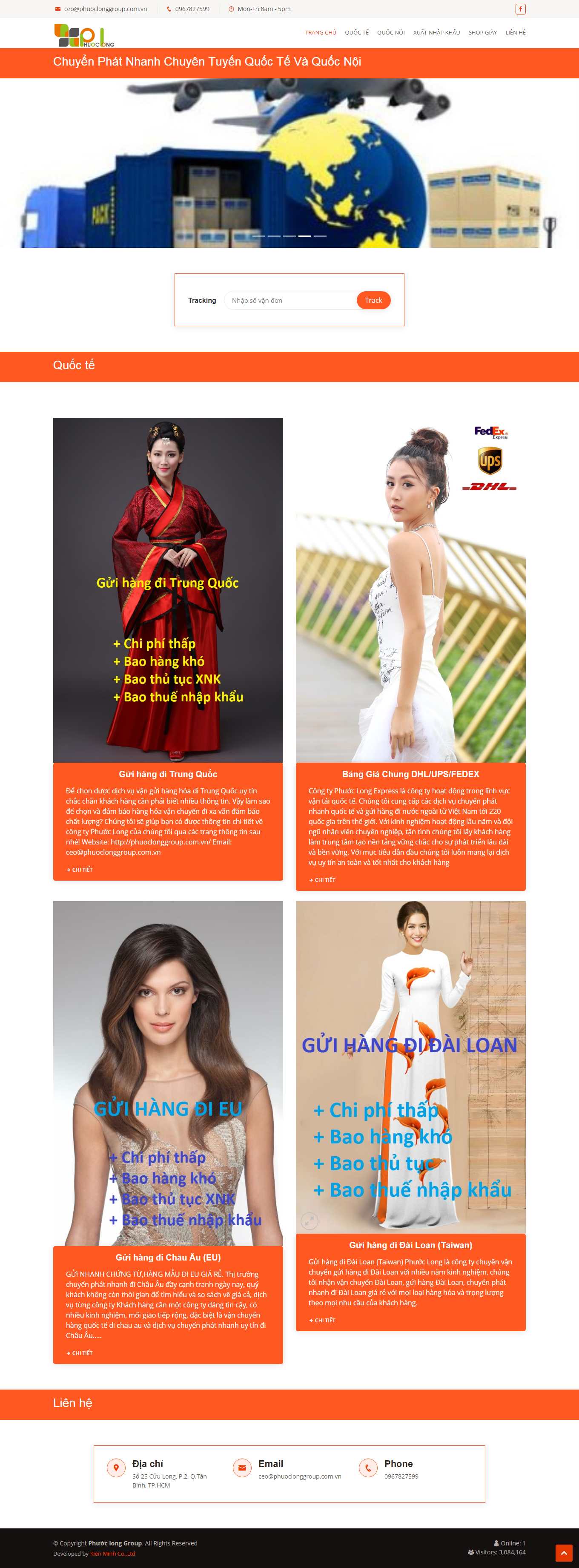 Thiết kế Website Web chuyển phát nhanh - phuoclonggroupcomvn