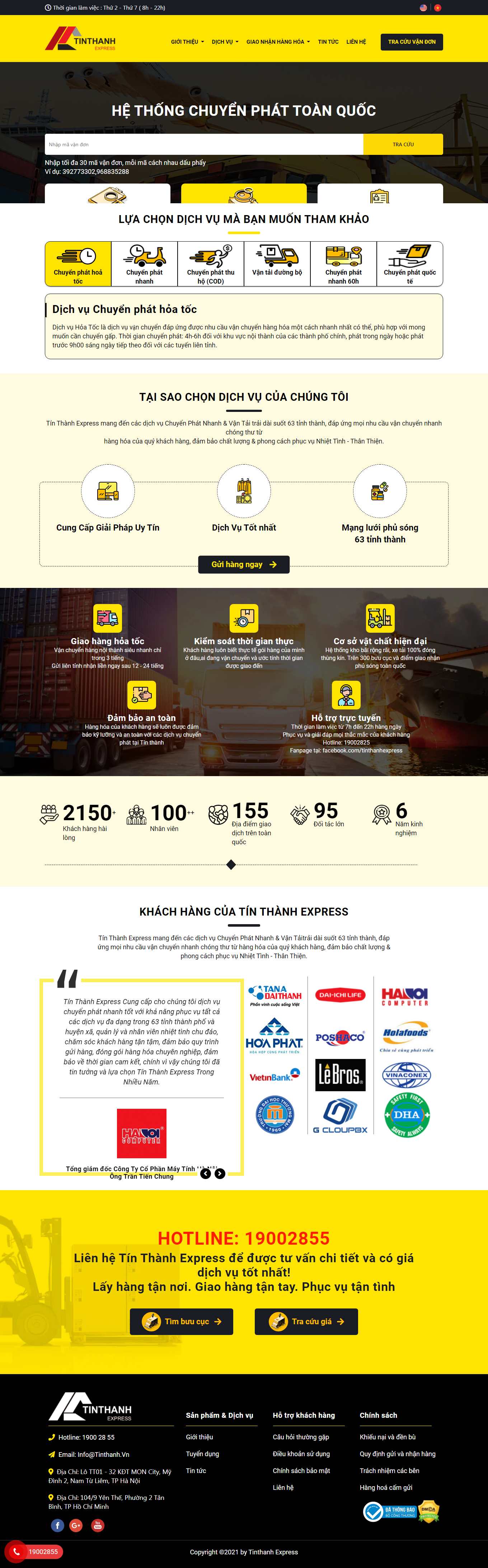 Thiết kế Website Web chuyển phát nhanh - tinthanhvn