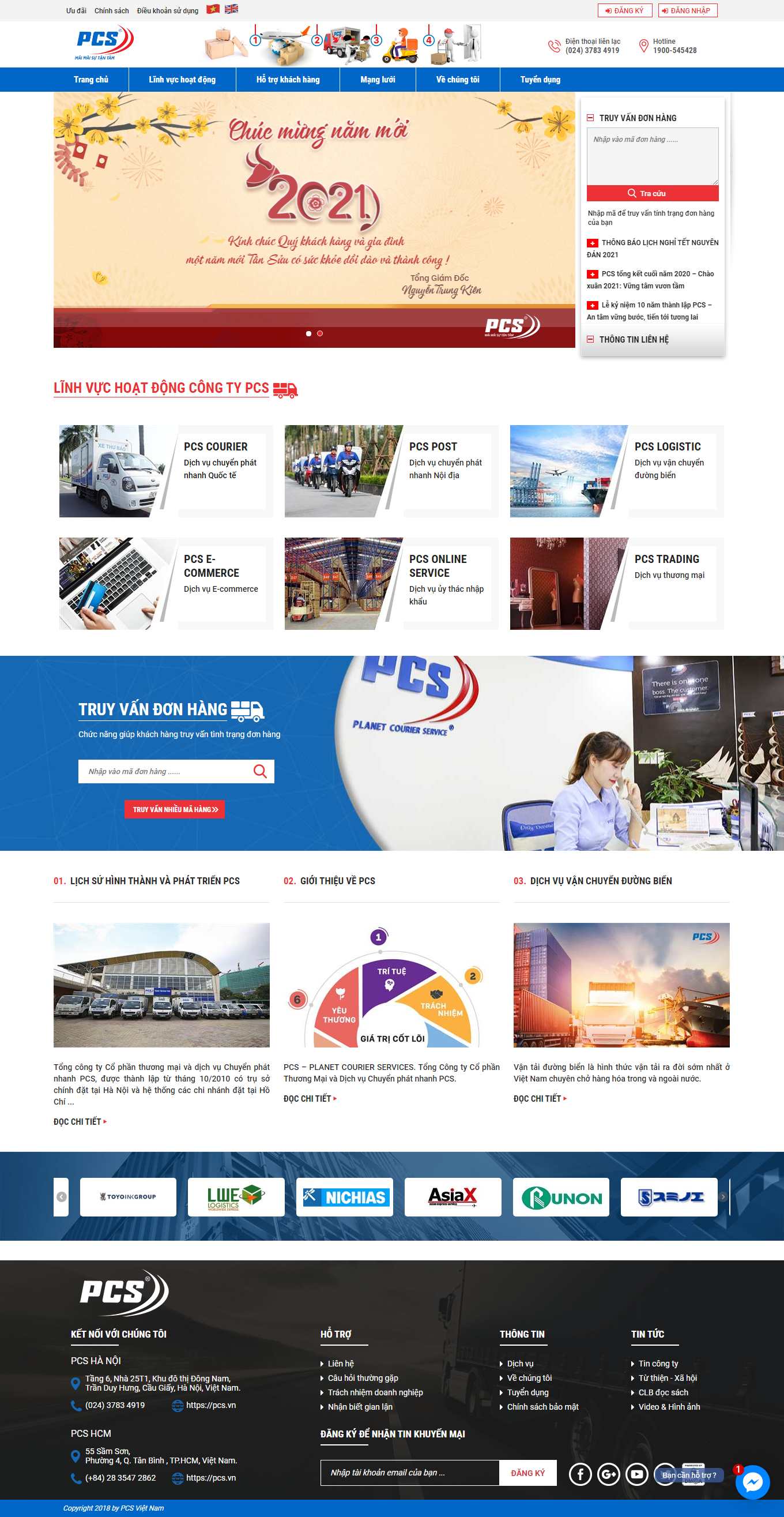 Thiết kế Website Web chuyển phát nhanh - wwwpcsvn