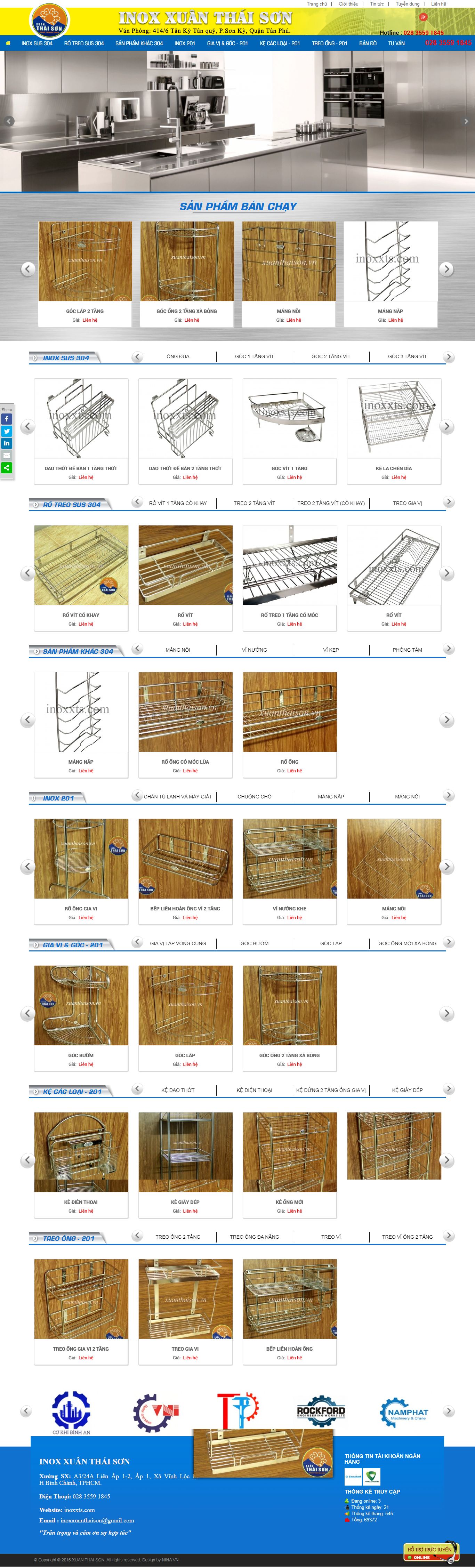[sunhouse] Thiết kế Website Web đồ gia dụng - inoxxtscom