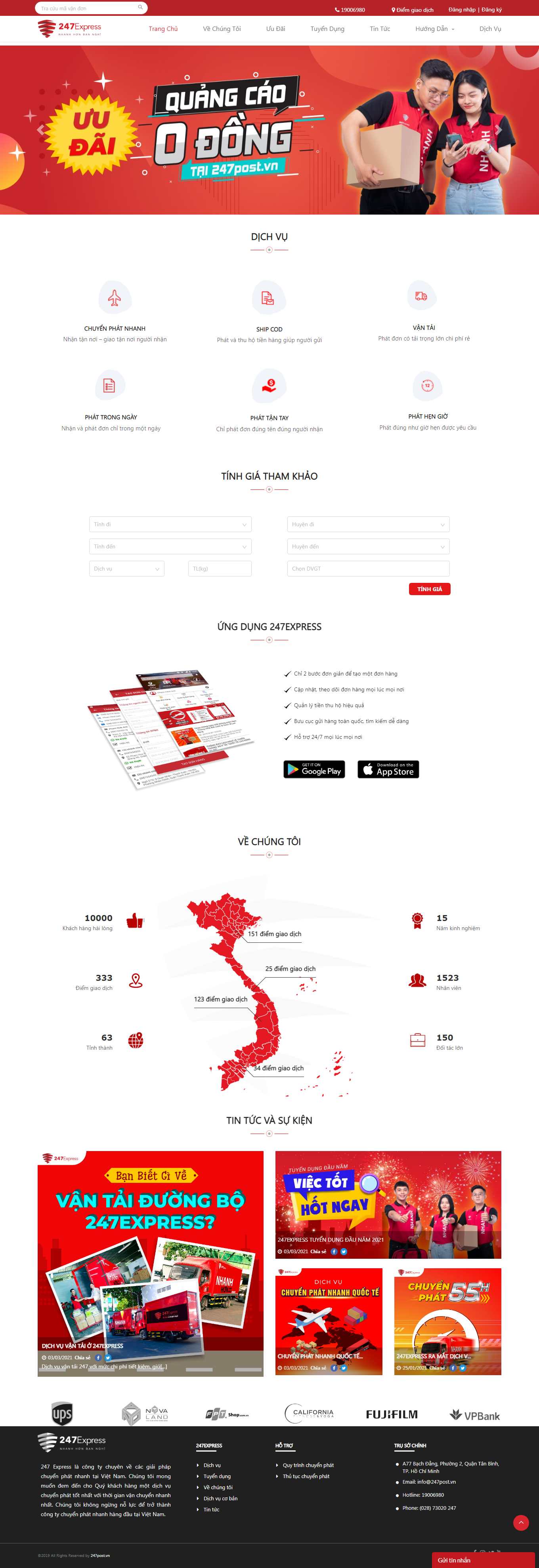 Thiết kế Website Web chuyển phát nhanh - 247postvn