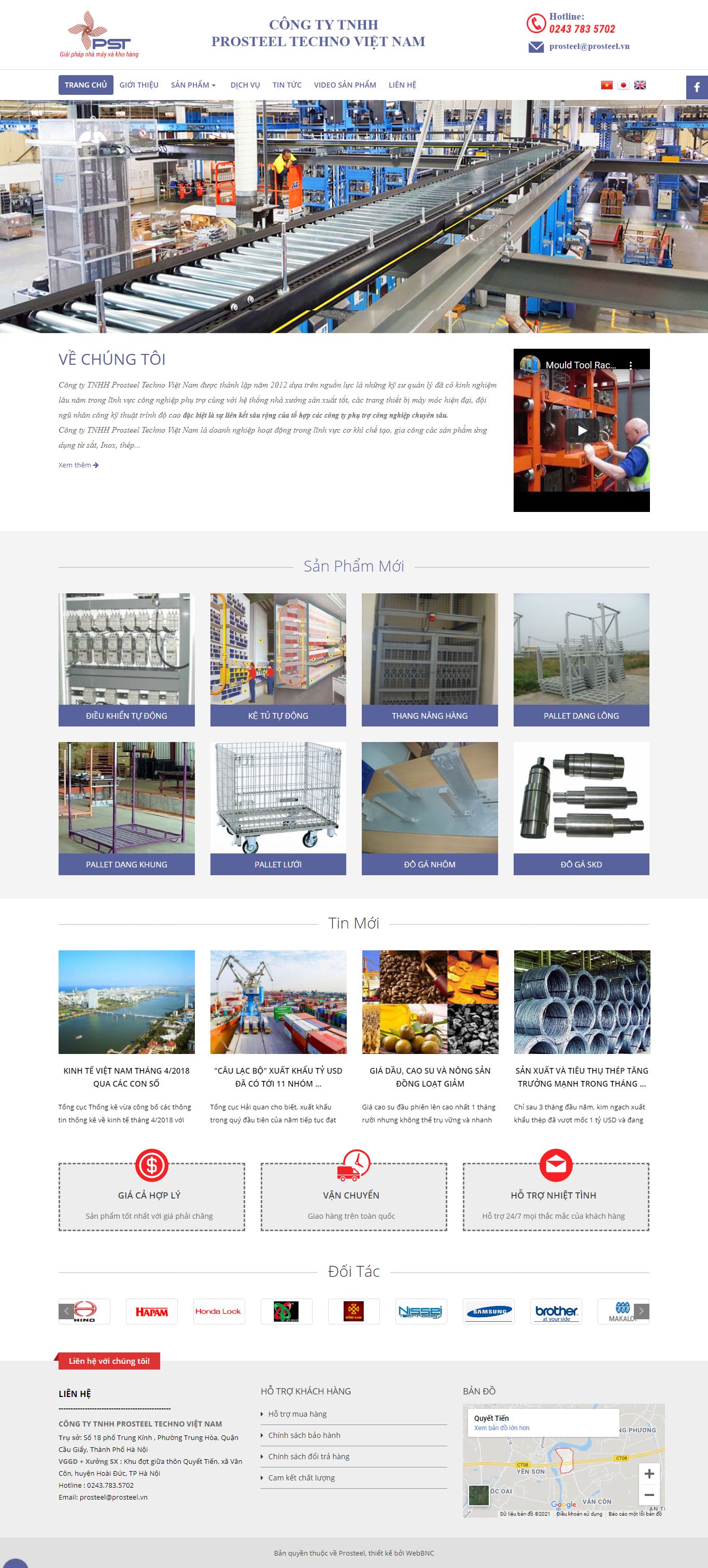 [dtpvietnam] Thiết kế Website Web cơ khí - prosteelvn