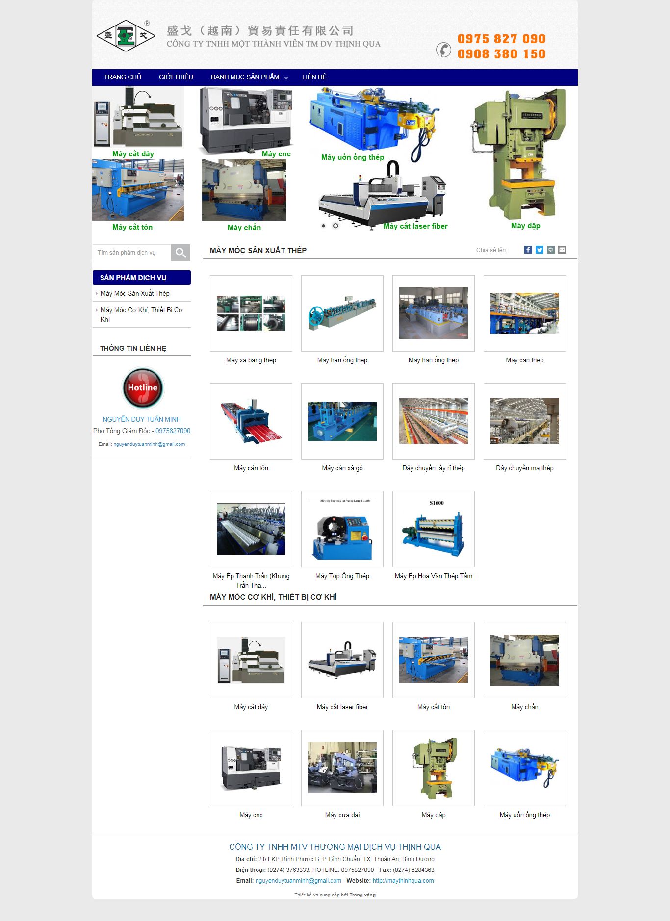 [dtpvietnam] Thiết kế Website Web cơ khí - maythinhquacom