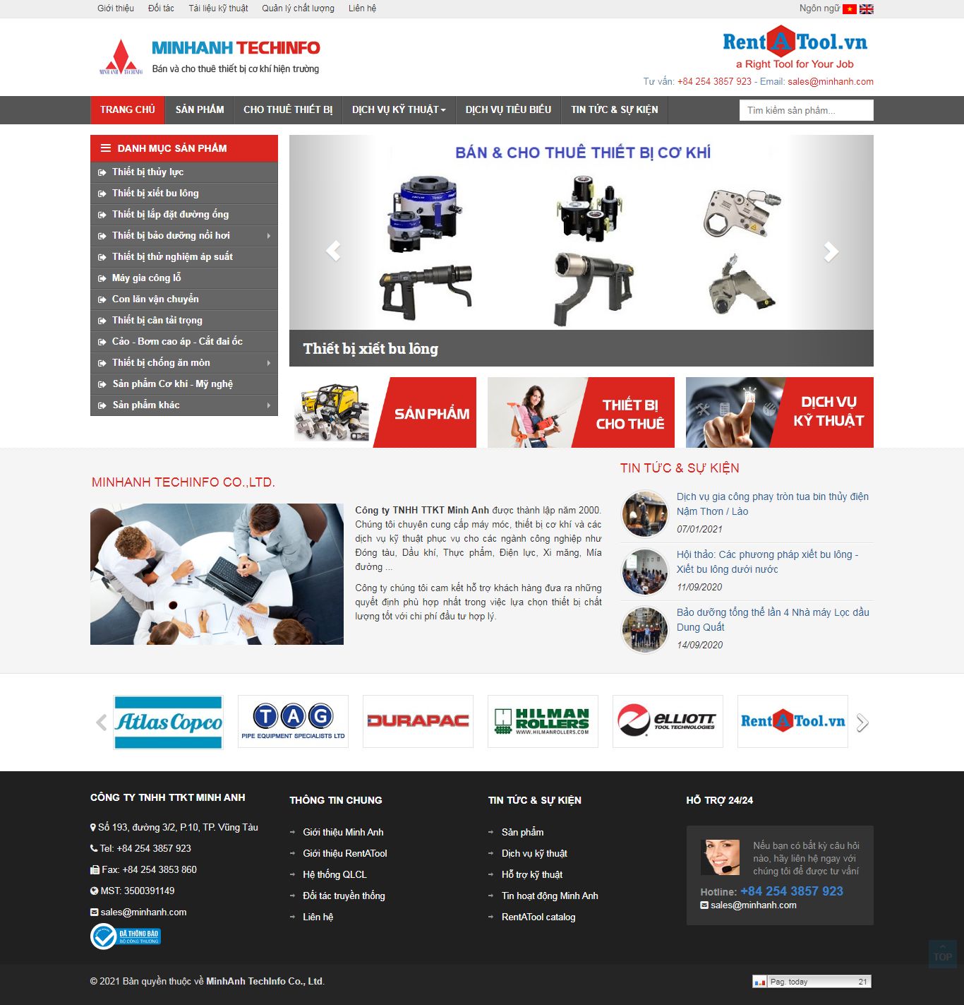 [dtpvietnam] Thiết kế Website Web cơ khí - minhanhcom