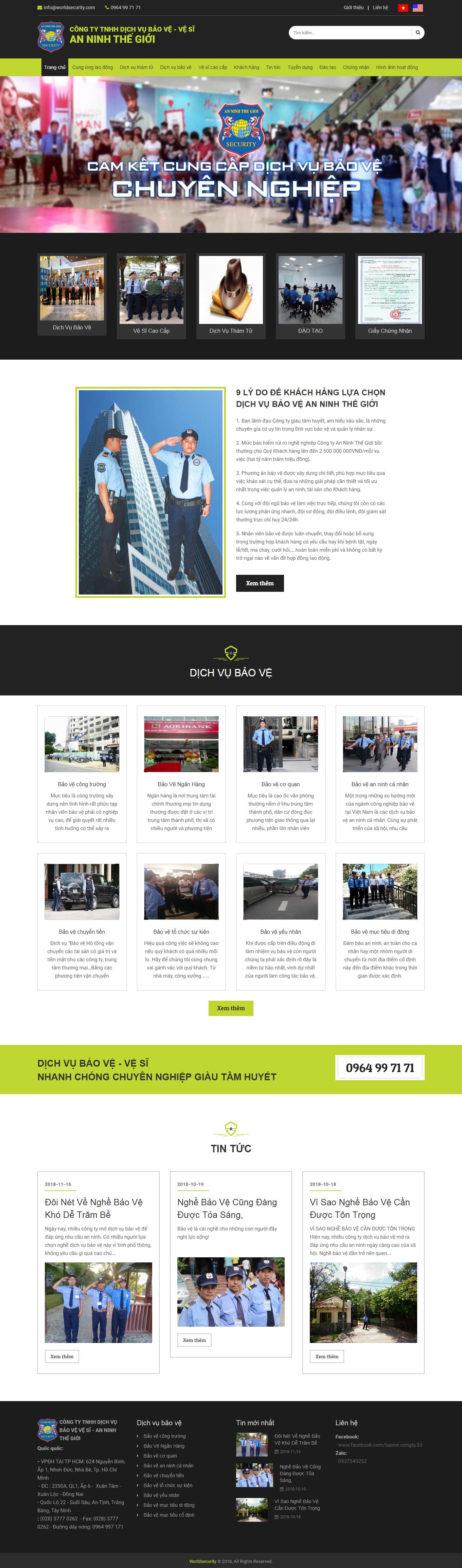 [thangloisecurity] Thiết kế Website Web dịch vụ bảo vệ - worldsecuritynetvn