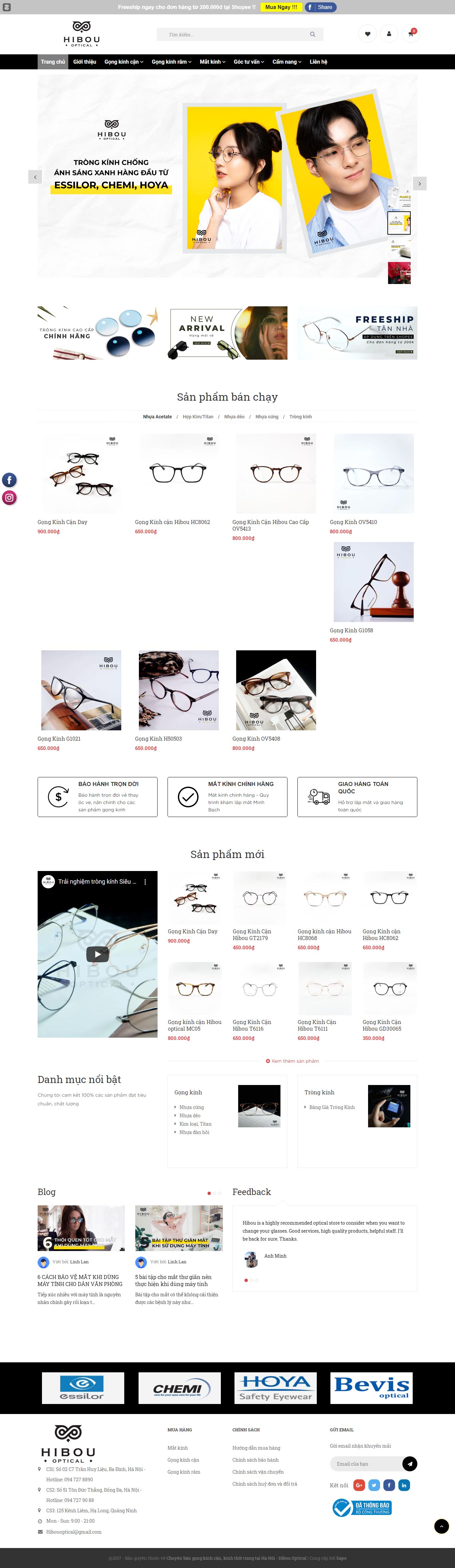 [matviet] Thiết kế Website Web kính mắt - hibouvn