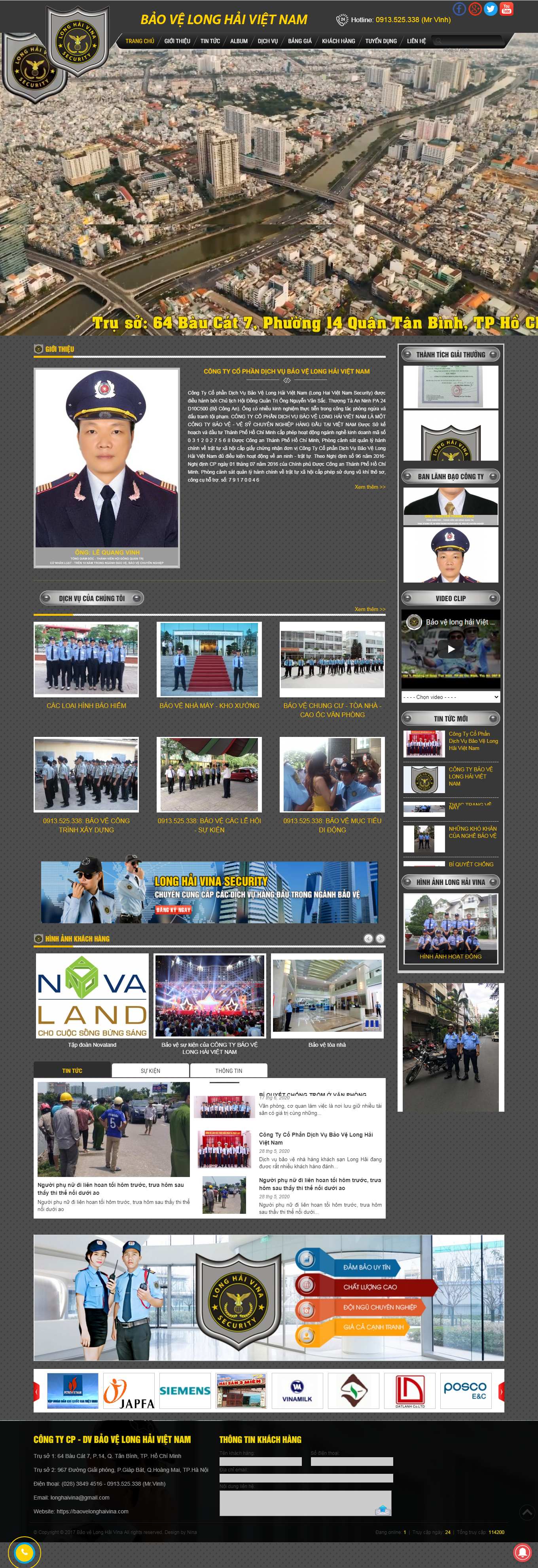 [thangloisecurity] Thiết kế Website Web dịch vụ bảo vệ - baovelonghaivinacom