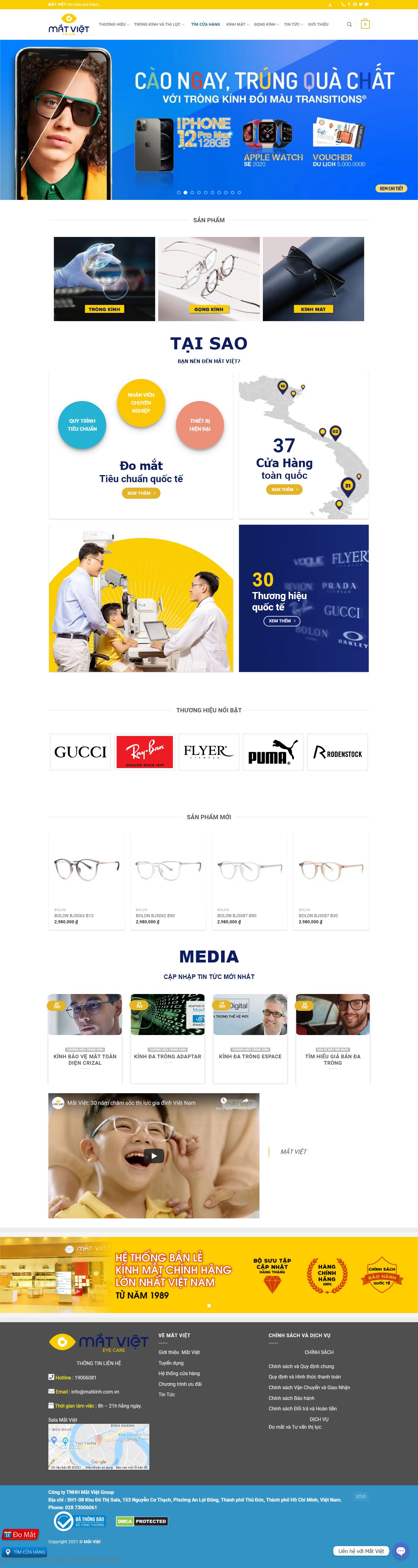 [matviet] Thiết kế Website Web kính mắt - matvietvn