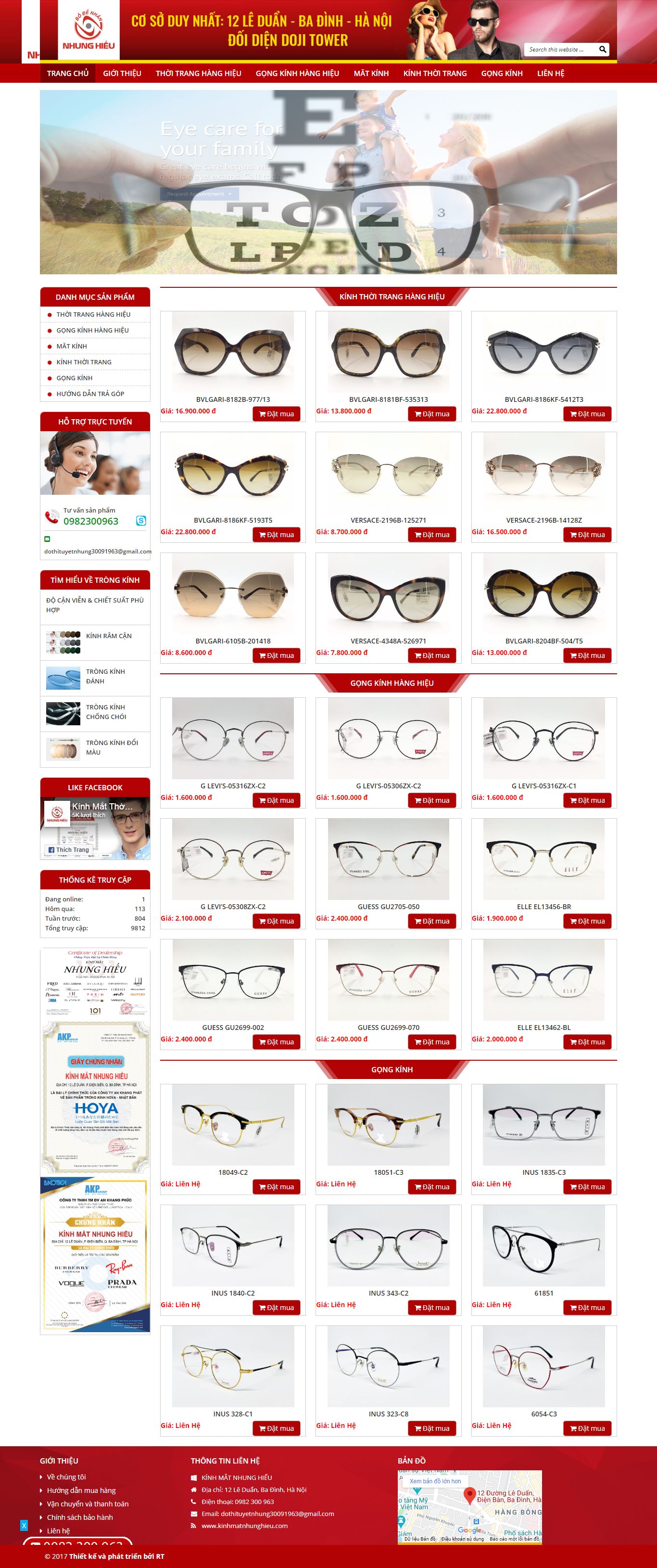 [matviet] Thiết kế Website Web kính mắt - kinhmatnhunghieucom
