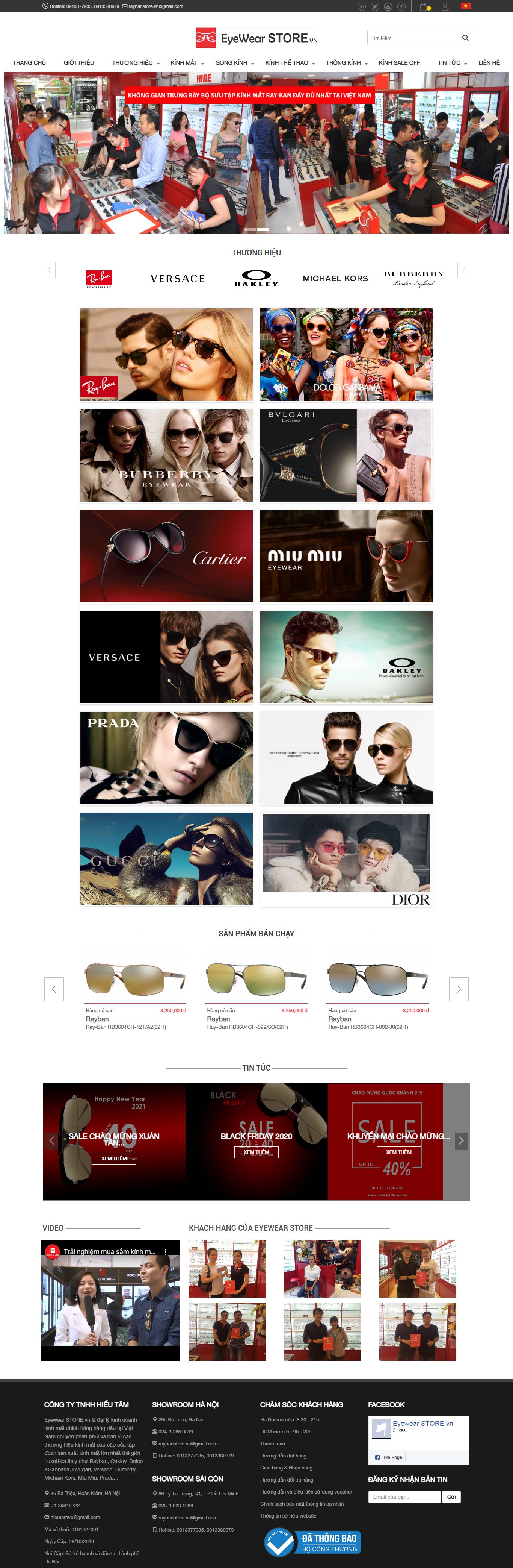 [matviet] Thiết kế Website Web kính mắt - eyewearstorevn