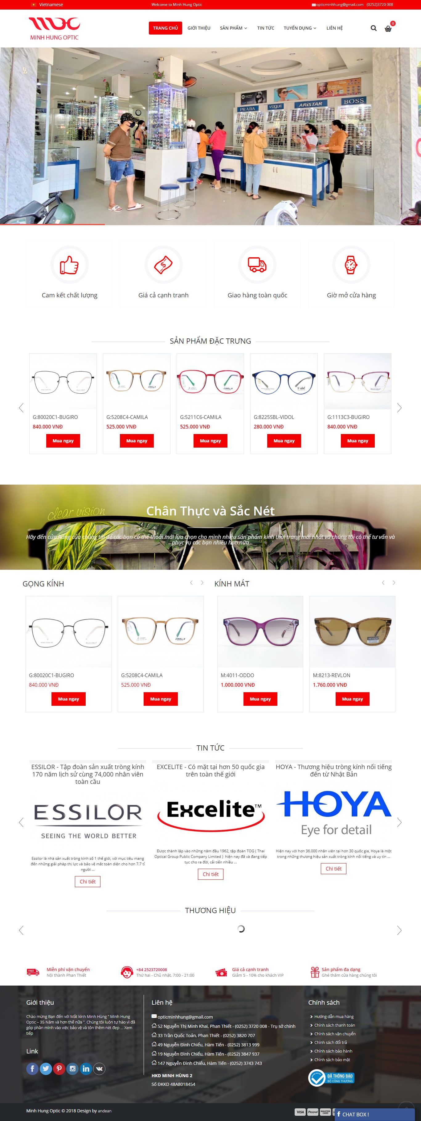 [matviet] Thiết kế Website Web kính mắt - minhhungopticvn