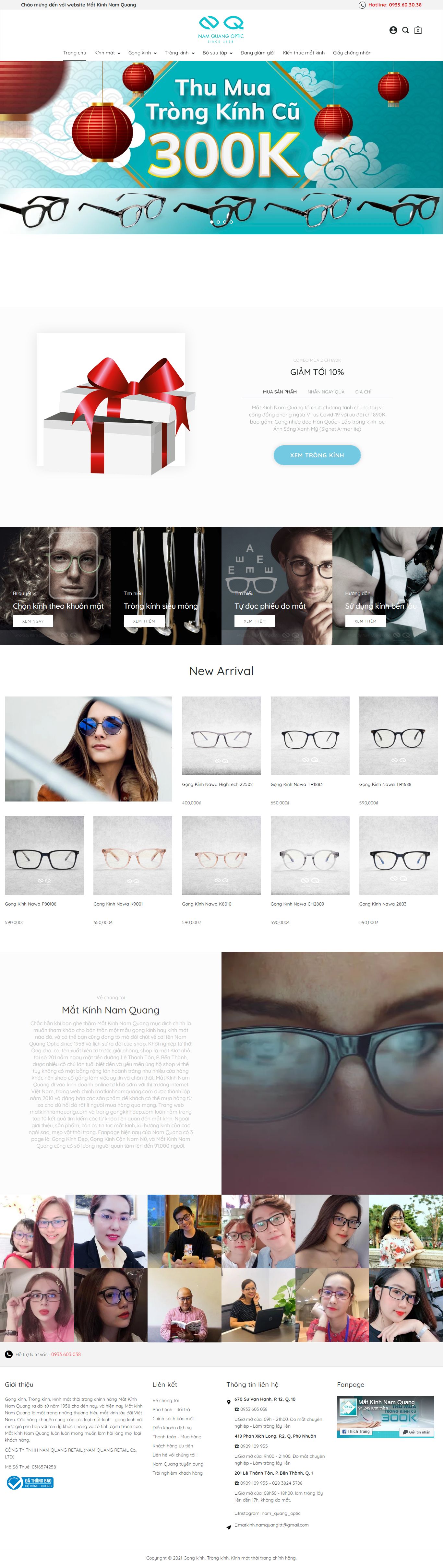[matviet] Thiết kế Website Web kính mắt - matkinhnamquangcom