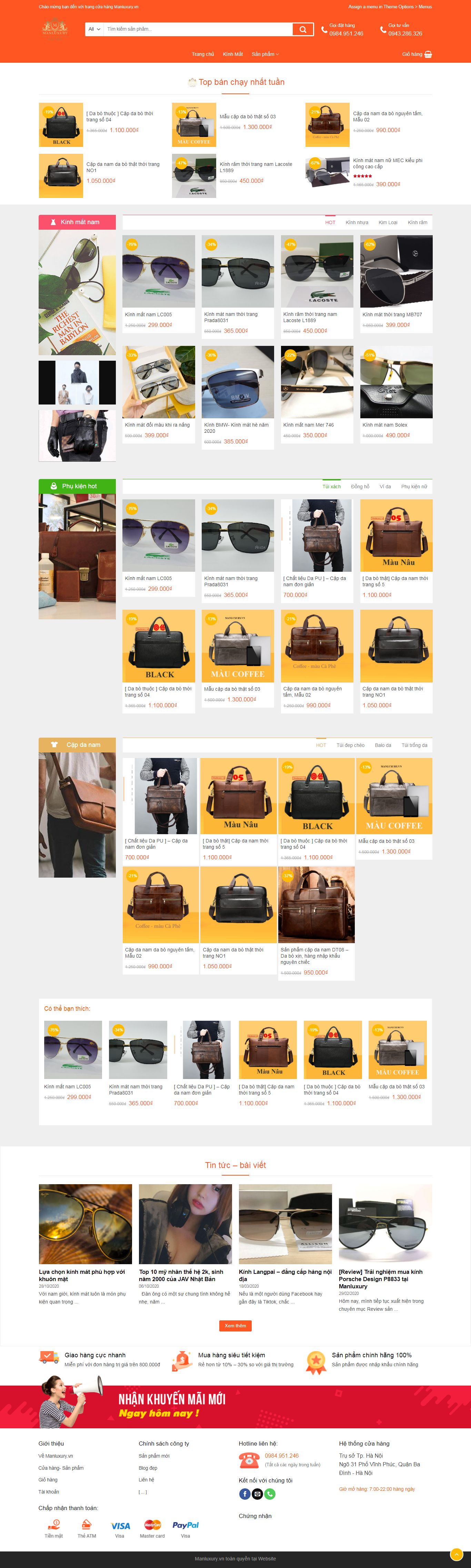 [matviet] Thiết kế Website Web kính mắt - manluxuryvn