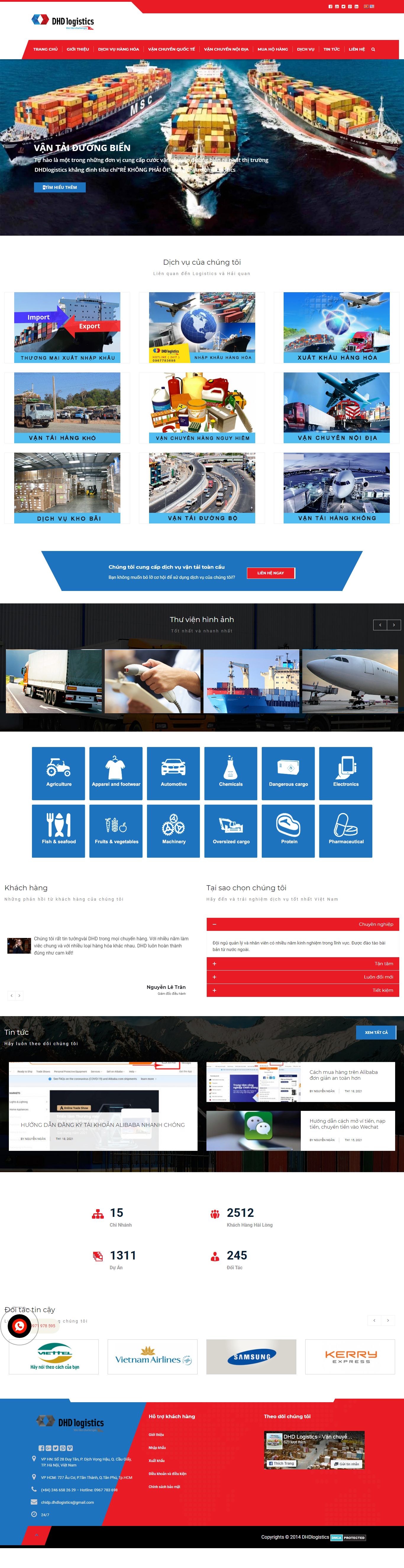 [xanhlo] Thiết kế Website Web order hàng hóa - dhdlogisticscom