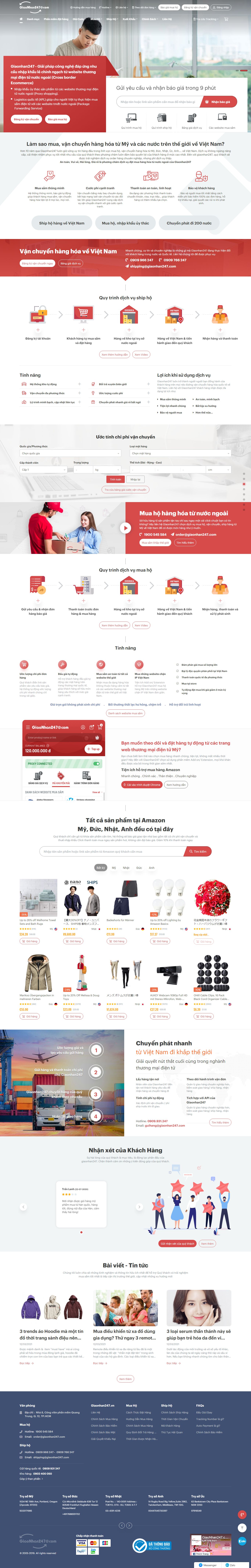 [xanhlo] Thiết kế Website Web order hàng hóa - giaonhan247vn