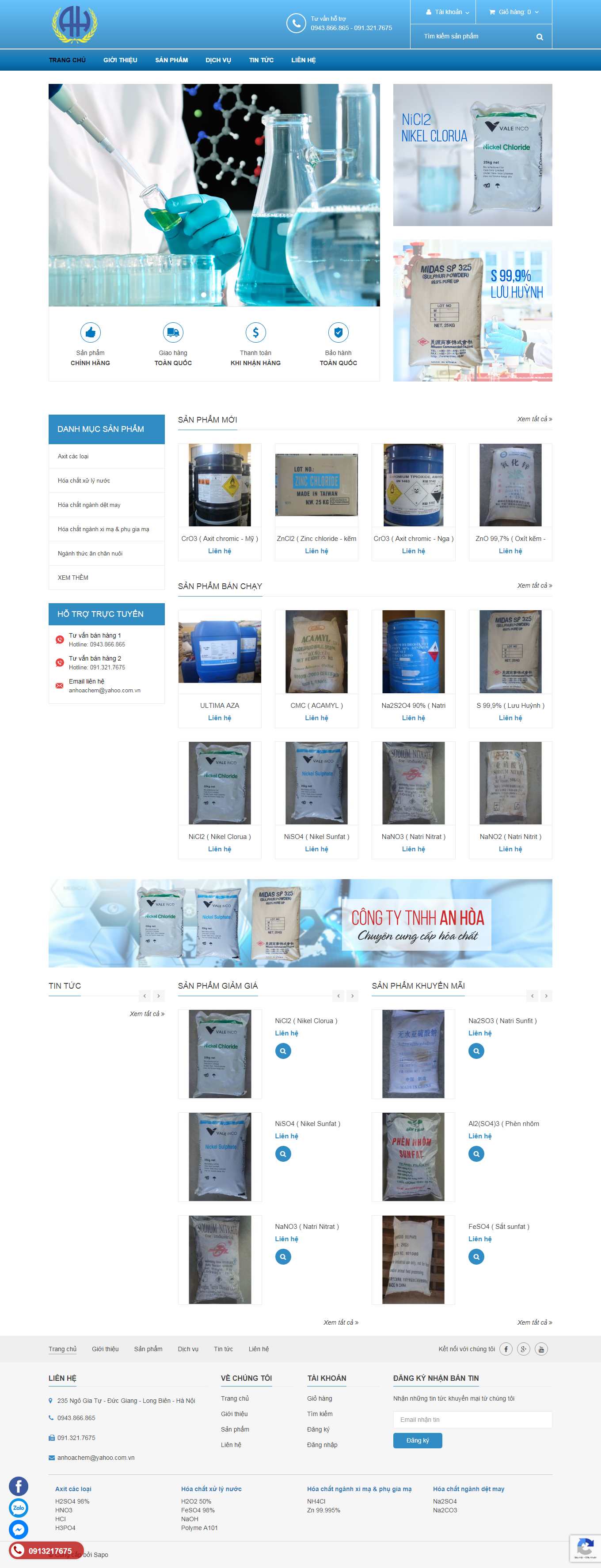 [hoachatcongnghiep] Thiết kế Website Web Hóa Chất Công Nghiệp - anhoachemcomvn