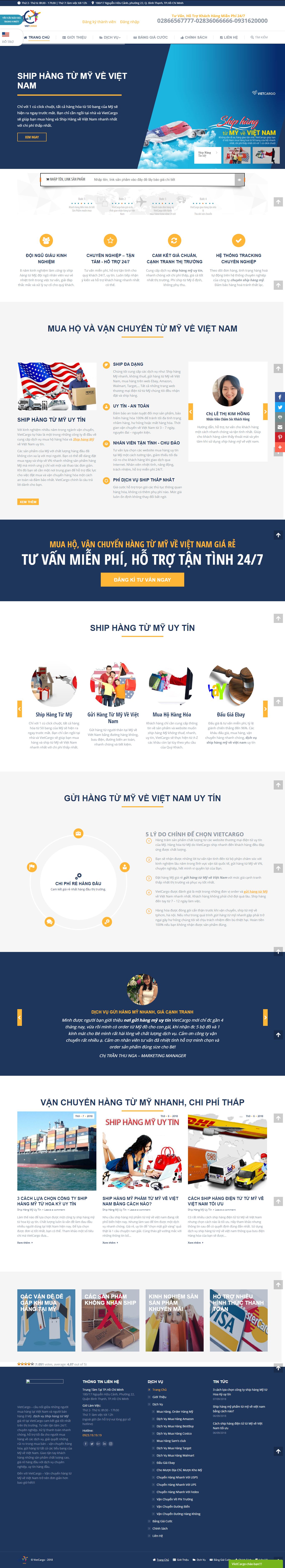 Thiết kế Website Web ship hàng - wwwvietcargovn