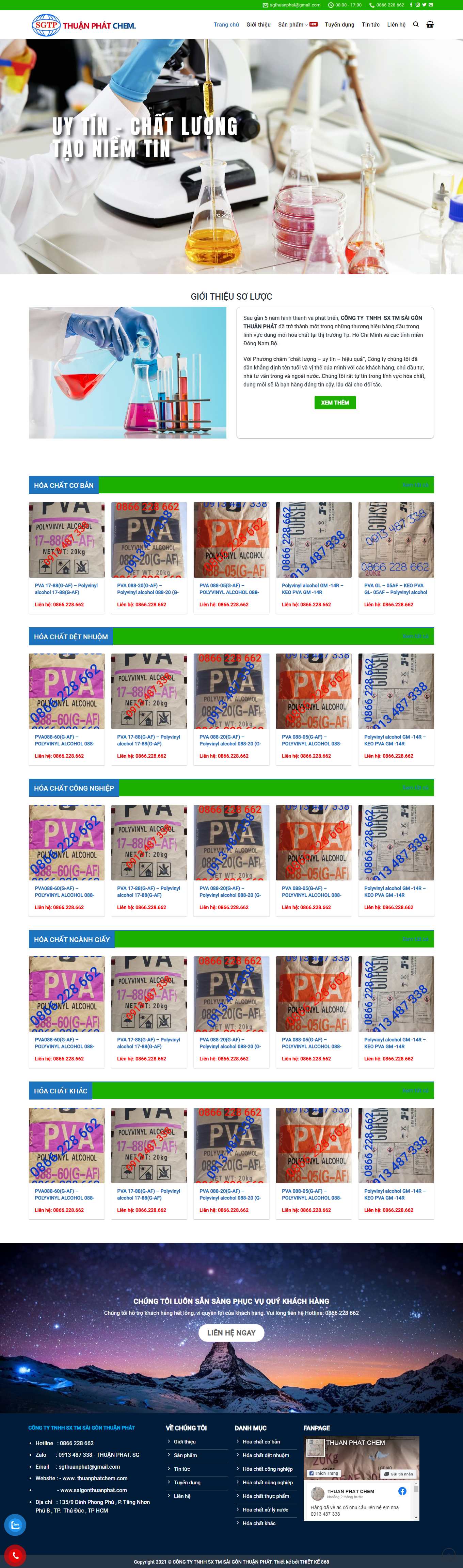 [hoachatcongnghiep] Thiết kế Website Web Hóa Chất Công Nghiệp - thuanphatchemcom