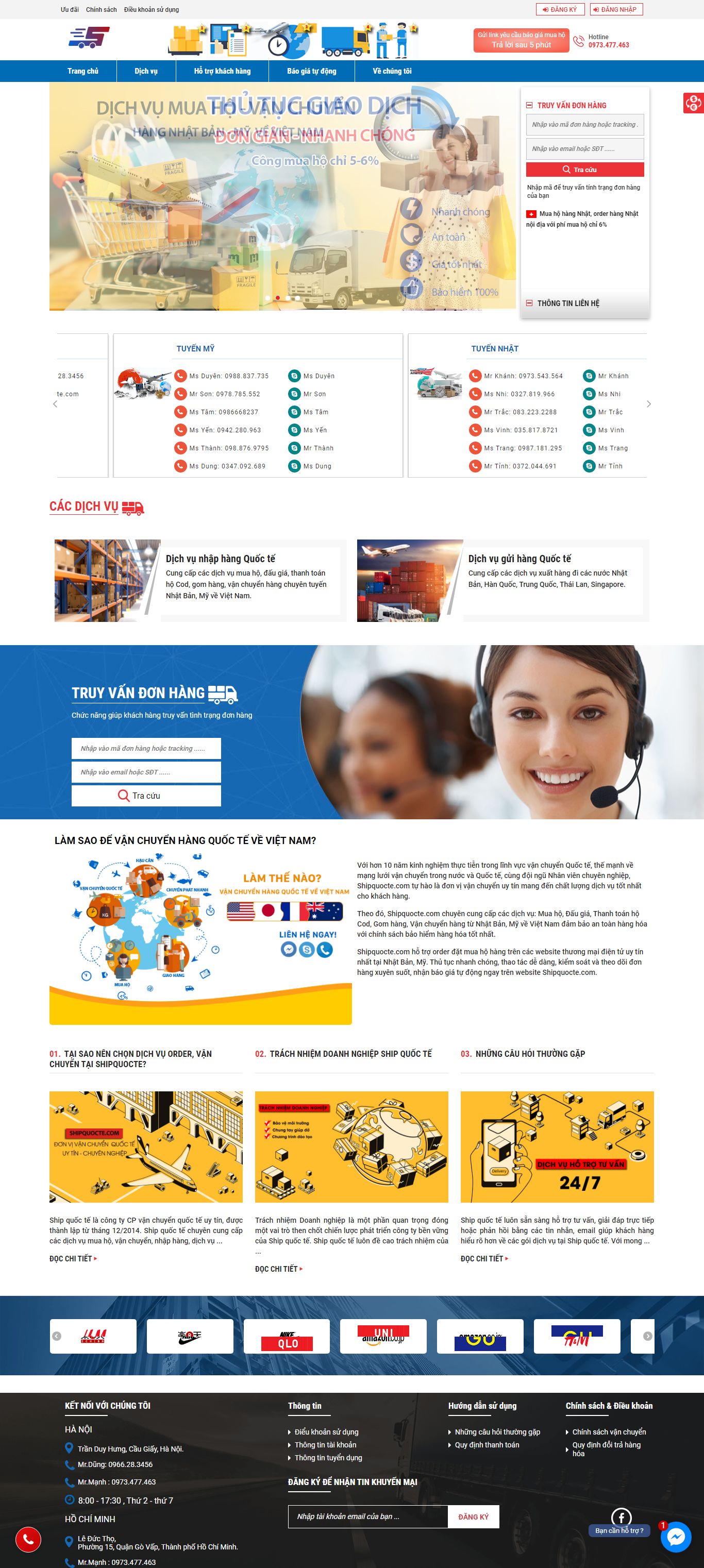 Thiết kế Website Web ship hàng - shipquoctecom