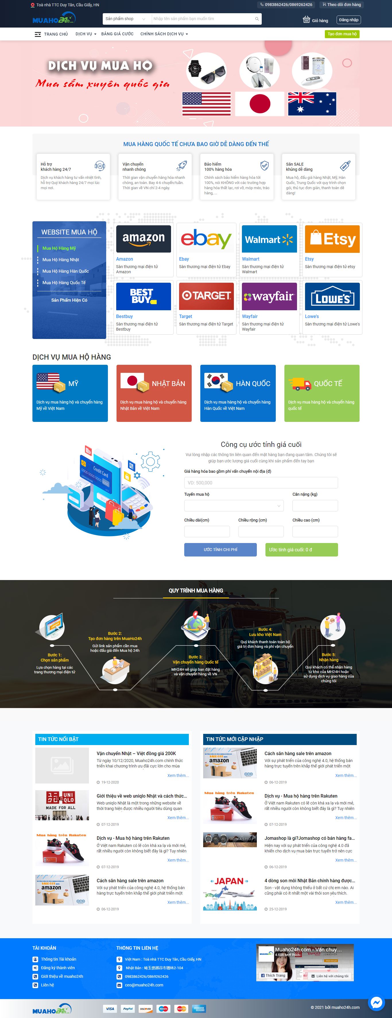 Thiết kế Website Web ship hàng - muaho24hcom