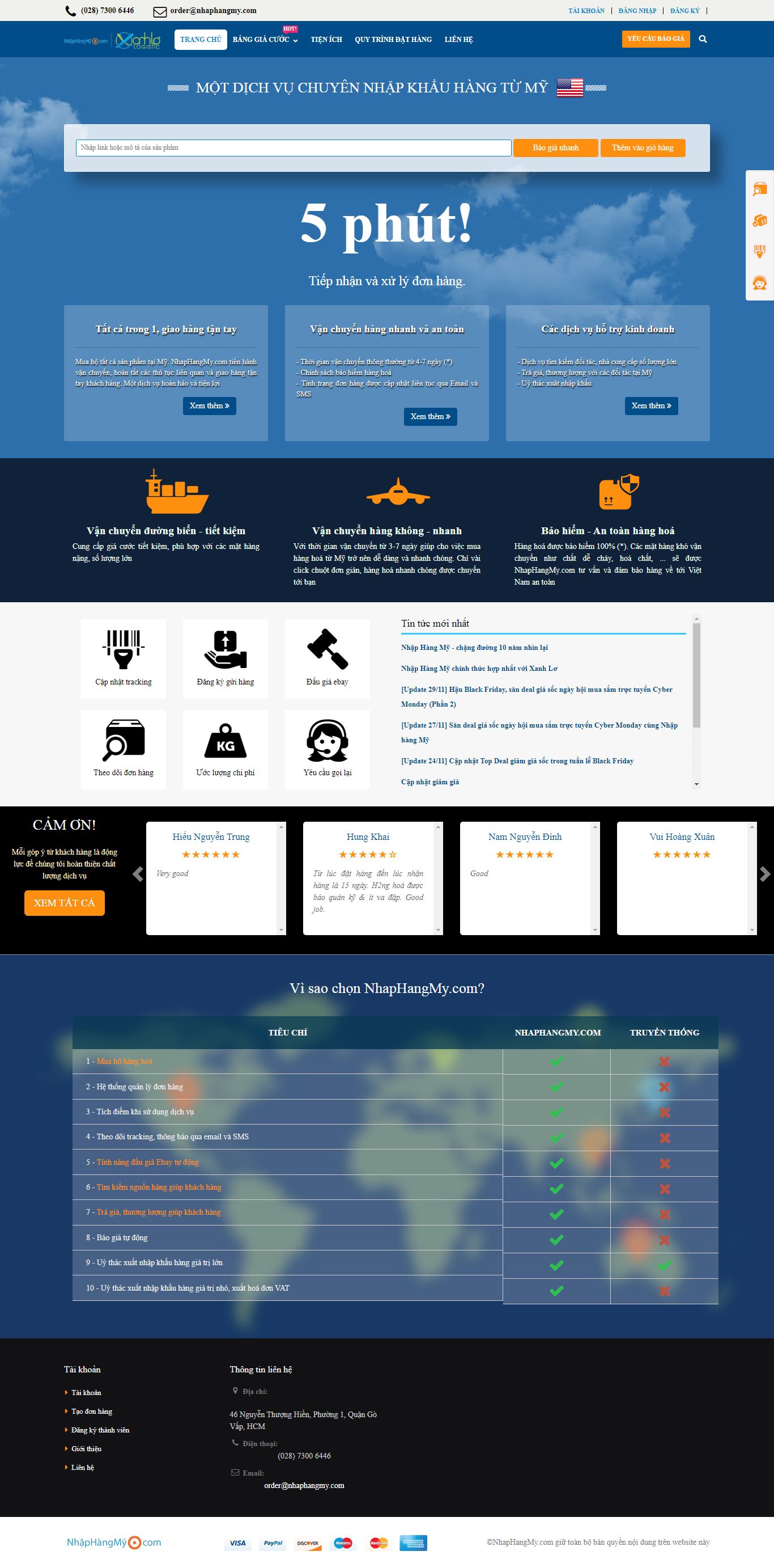 Thiết kế Website Web ship hàng - nhaphangmycom