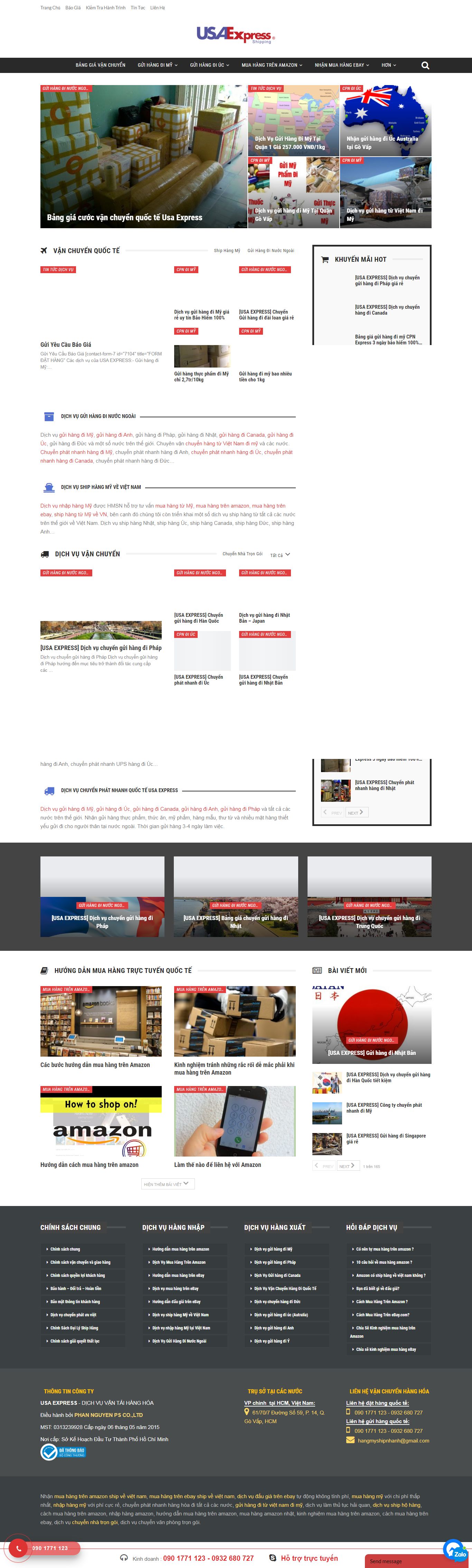 Thiết kế Website Web ship hàng - hangmyshipnhanhvn