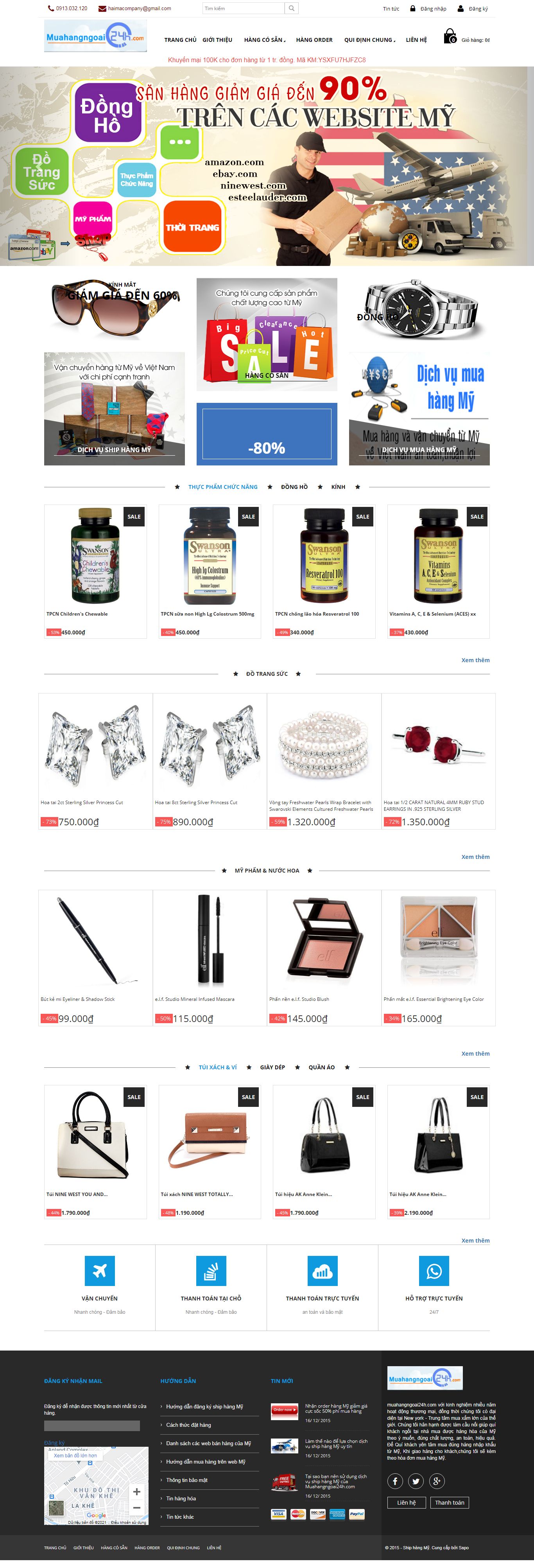 Thiết kế Website Web ship hàng - muahangngoai24hcom