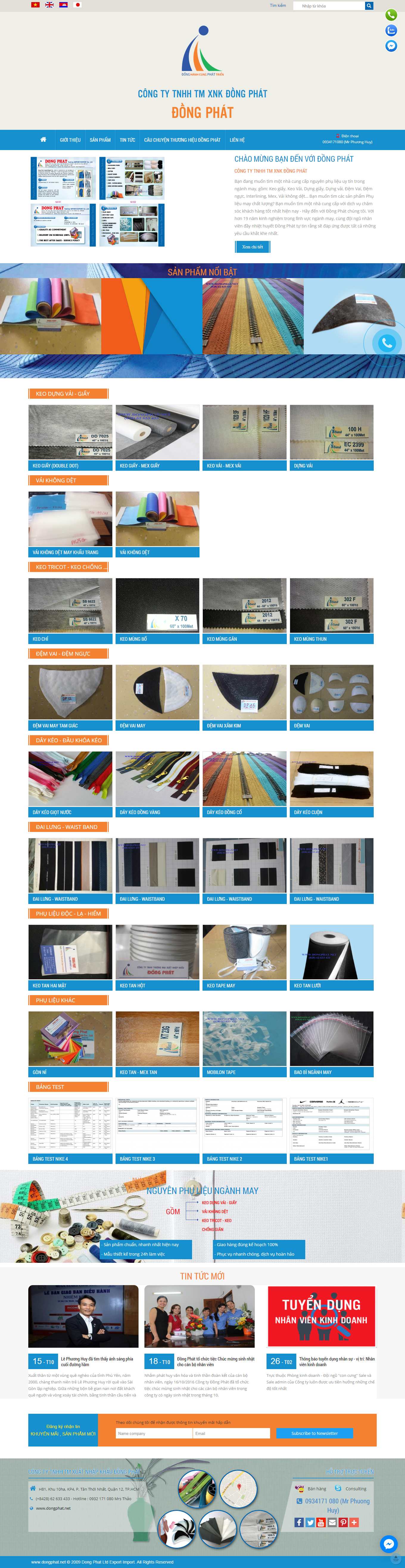 Thiết kế Website Web may mặc - dongphatnet