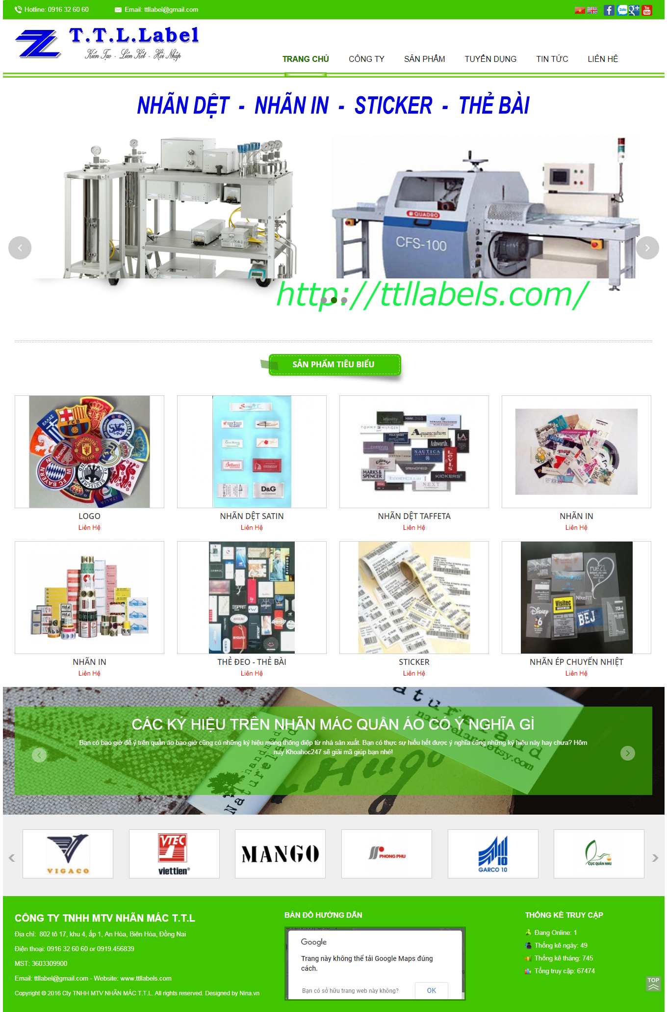 Thiết kế Website Web may mặc - ttllabelscom