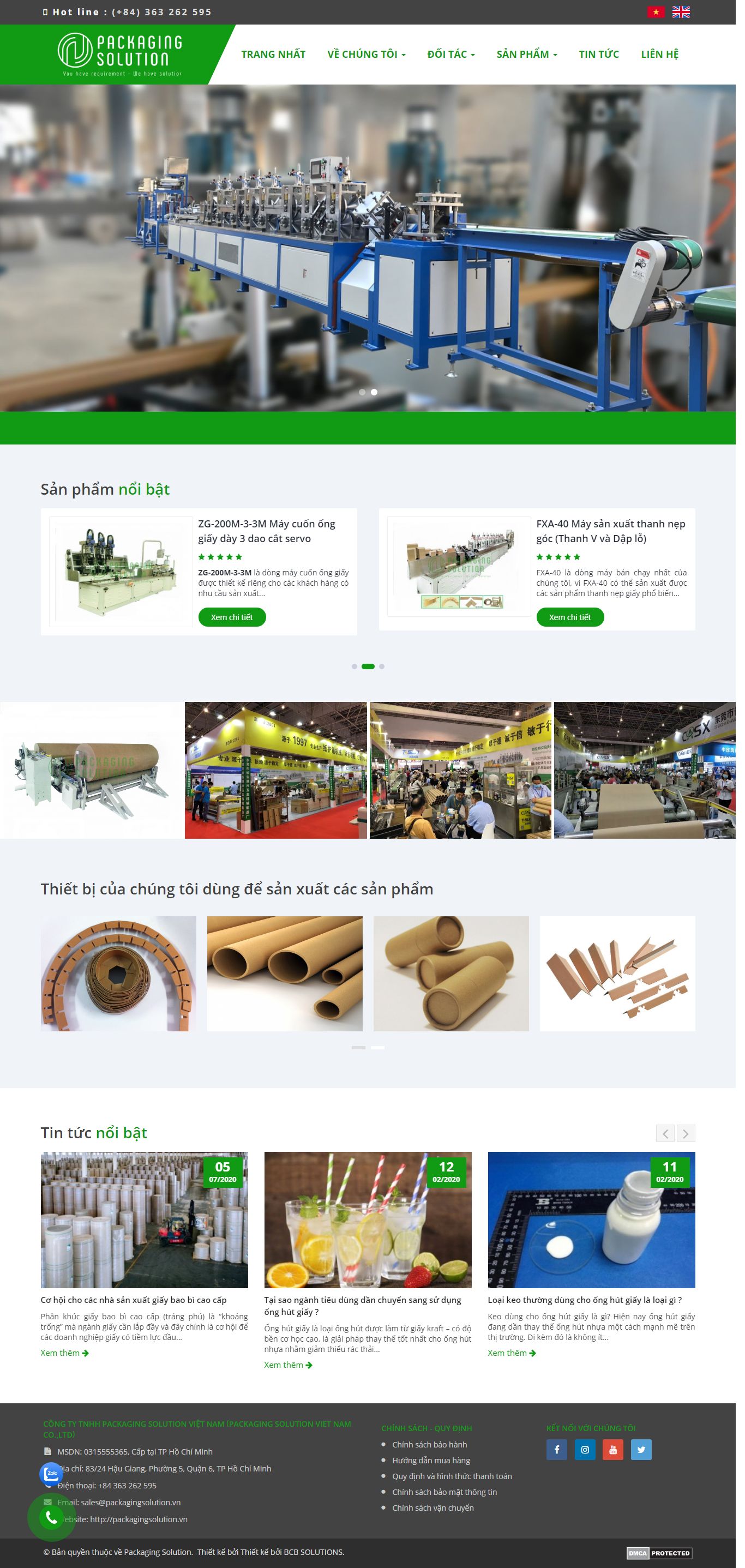 [thietbimaygiay] Thiết kế Website Web nhà máy - packagingsolutionvn