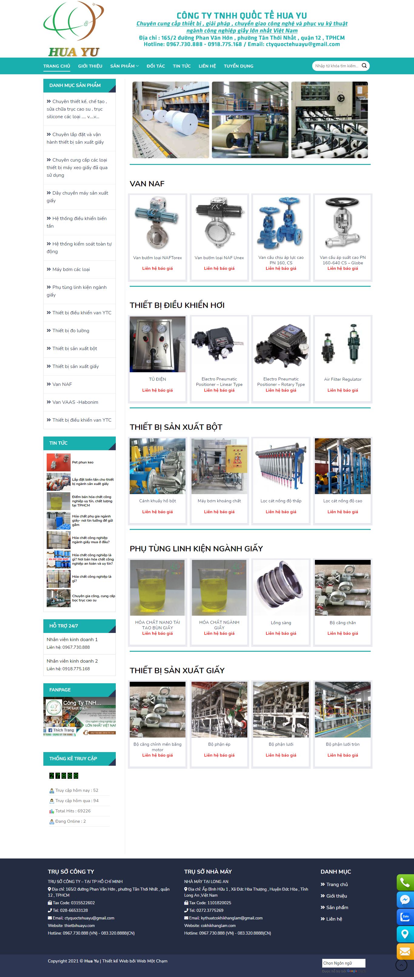 [thietbimaygiay] Thiết kế Website Web nhà máy - thietbihuayucom