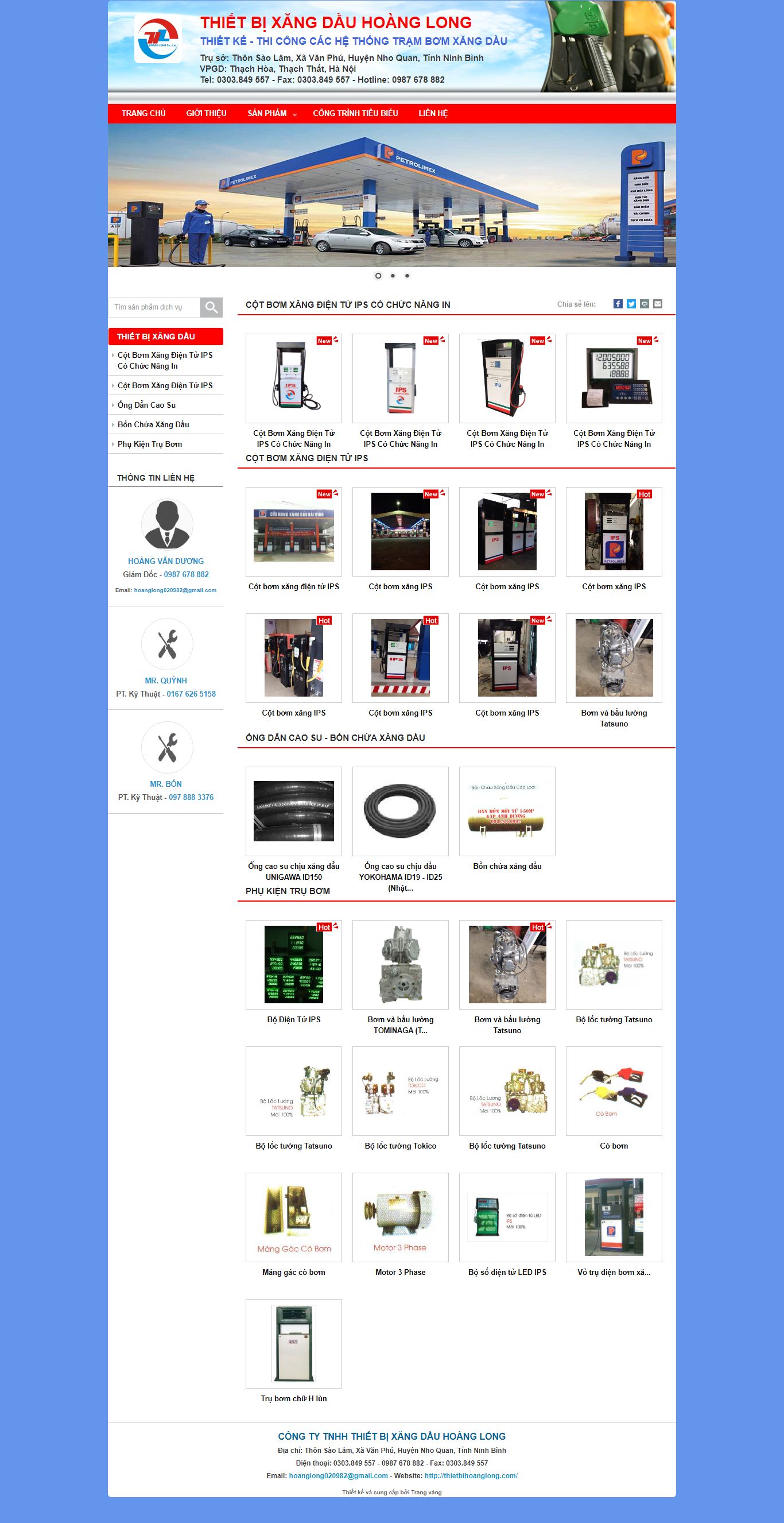 Thiết kế Website Web thiết bị vật tư - thietbihoanglongbizzvn