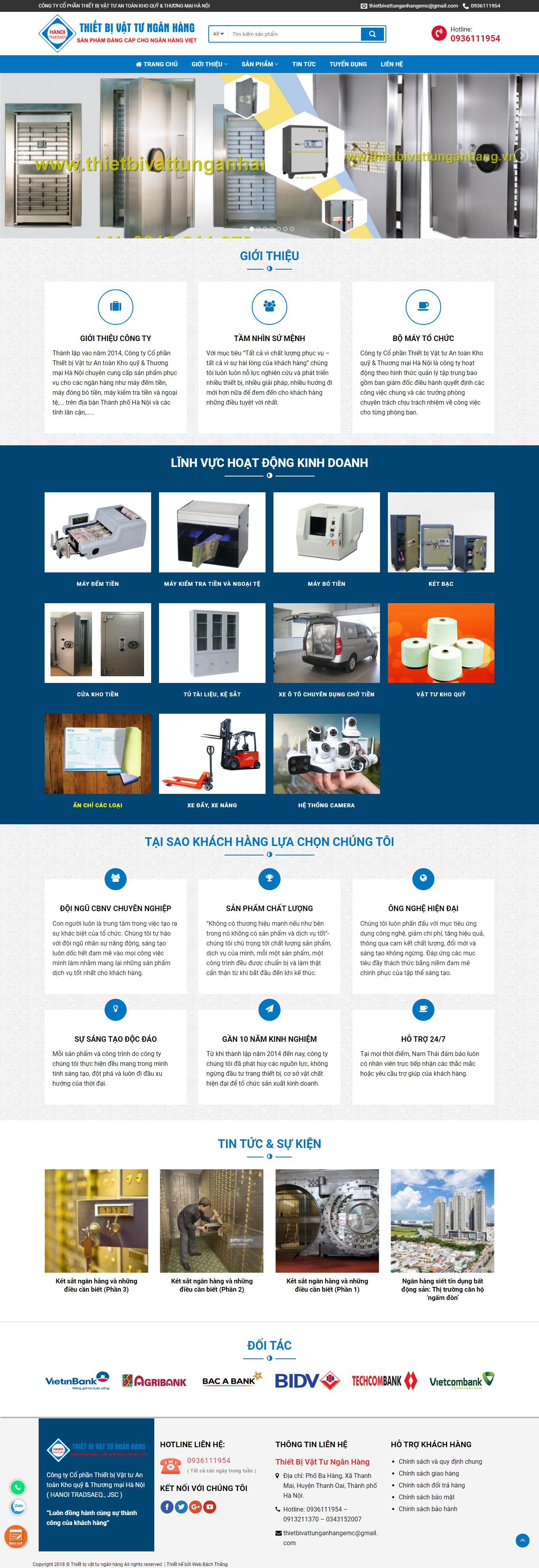 Thiết kế Website Web thiết bị vật tư - thietbivattunganhangvn
