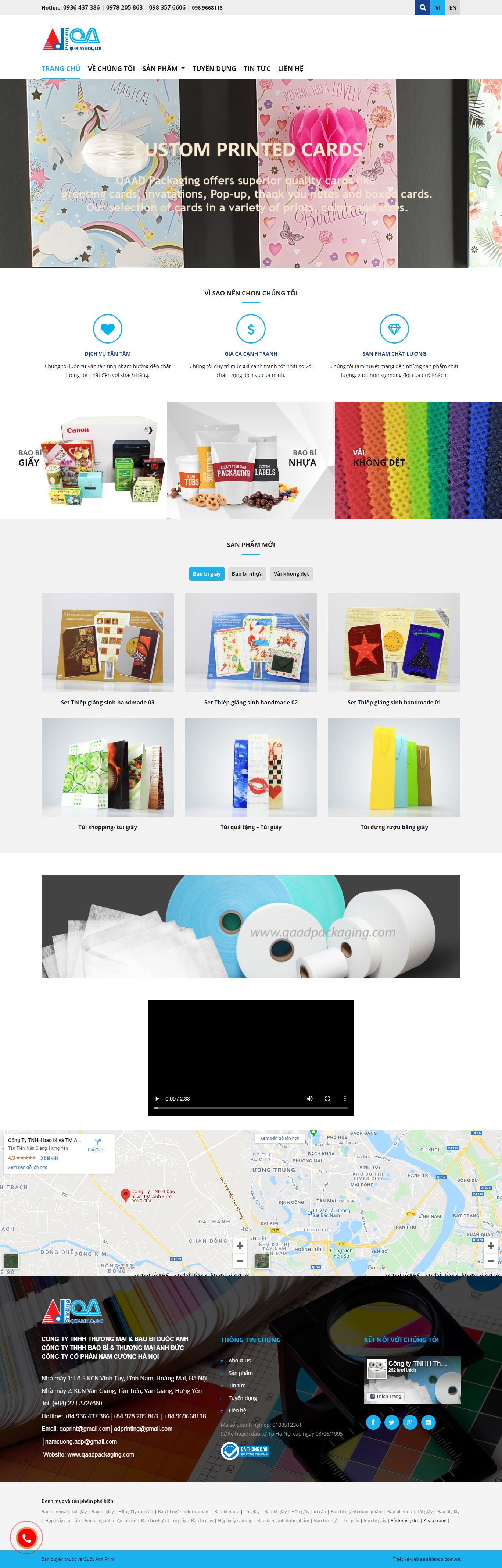 [baobianphong] Thiết kế Website Web bao bì - qaadpackagingcom