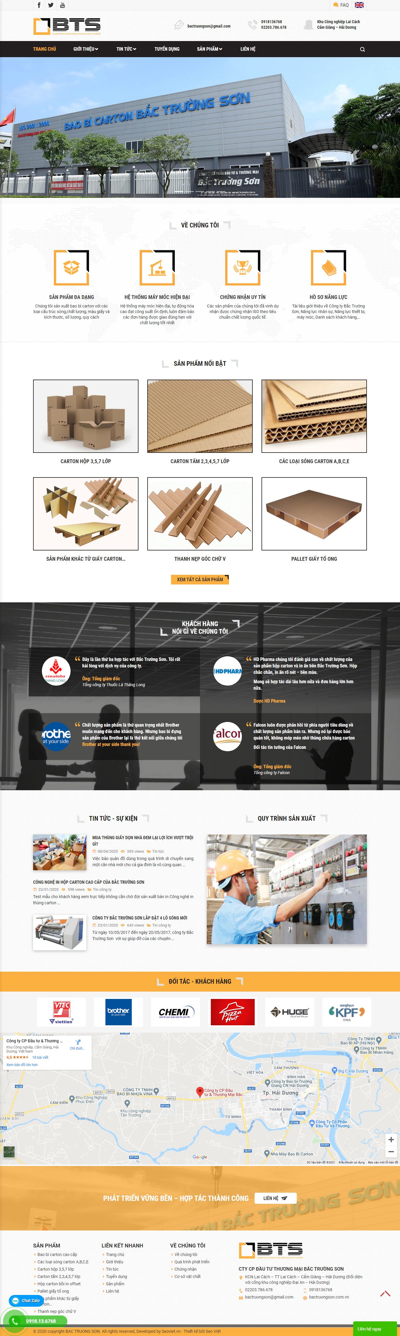 [baobianphong] Thiết kế Website Web bao bì - bactruongsoncomvn