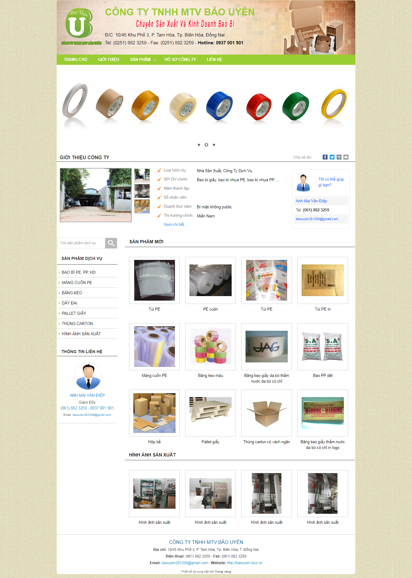 [baobianphong] Thiết kế Website Web bao bì - baobibaouyencomvn