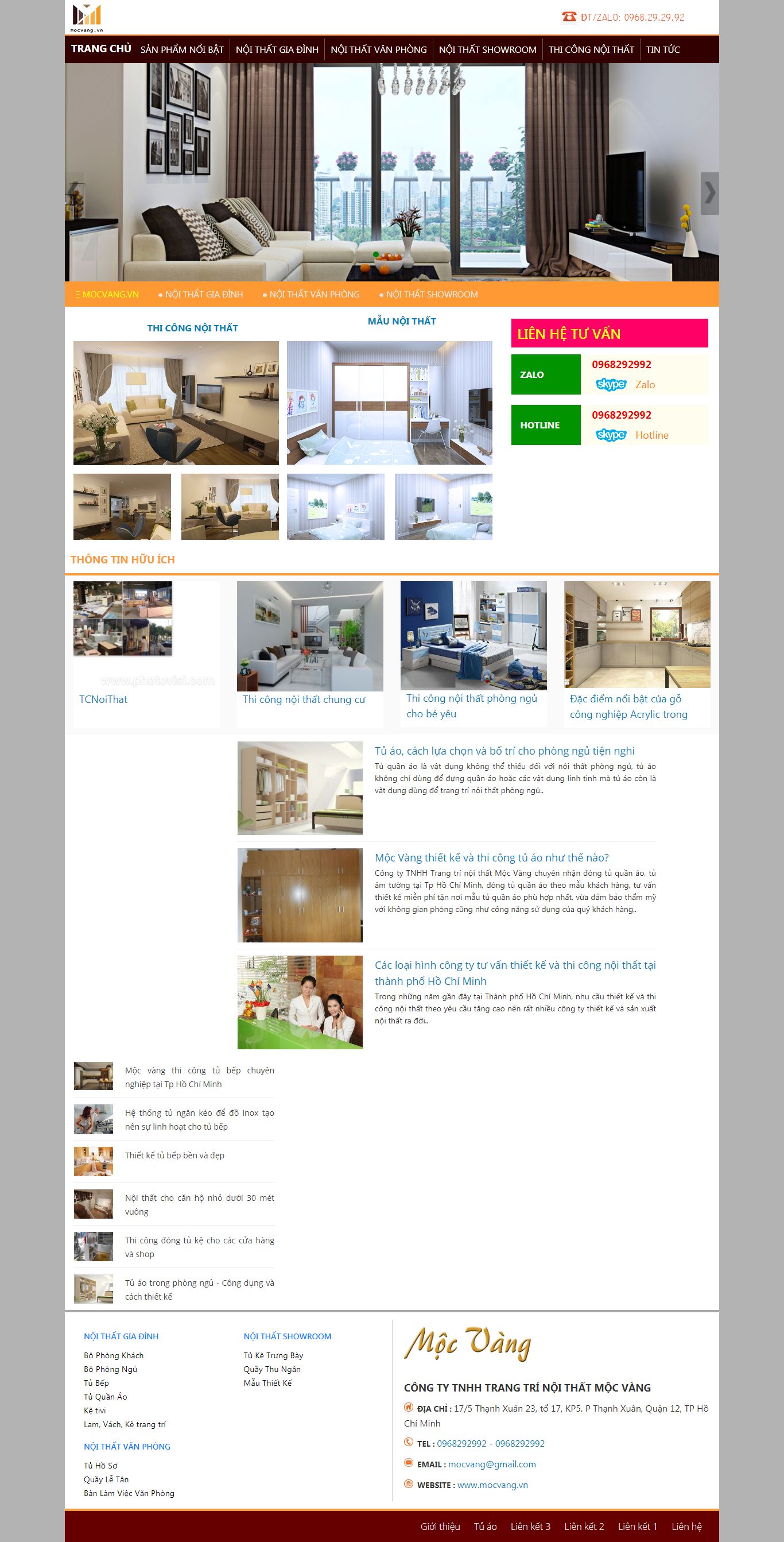 [noithathoanmy] Thiết kế Website Web đồ nội thật - mocvangvn