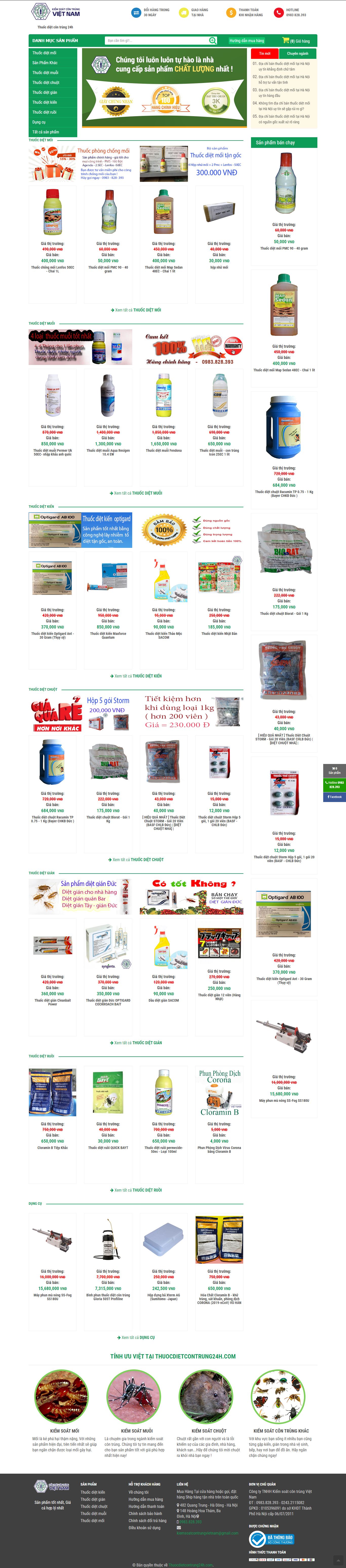 Thiết kế Website Web diệt mối - thuocdietcontrung24hcom