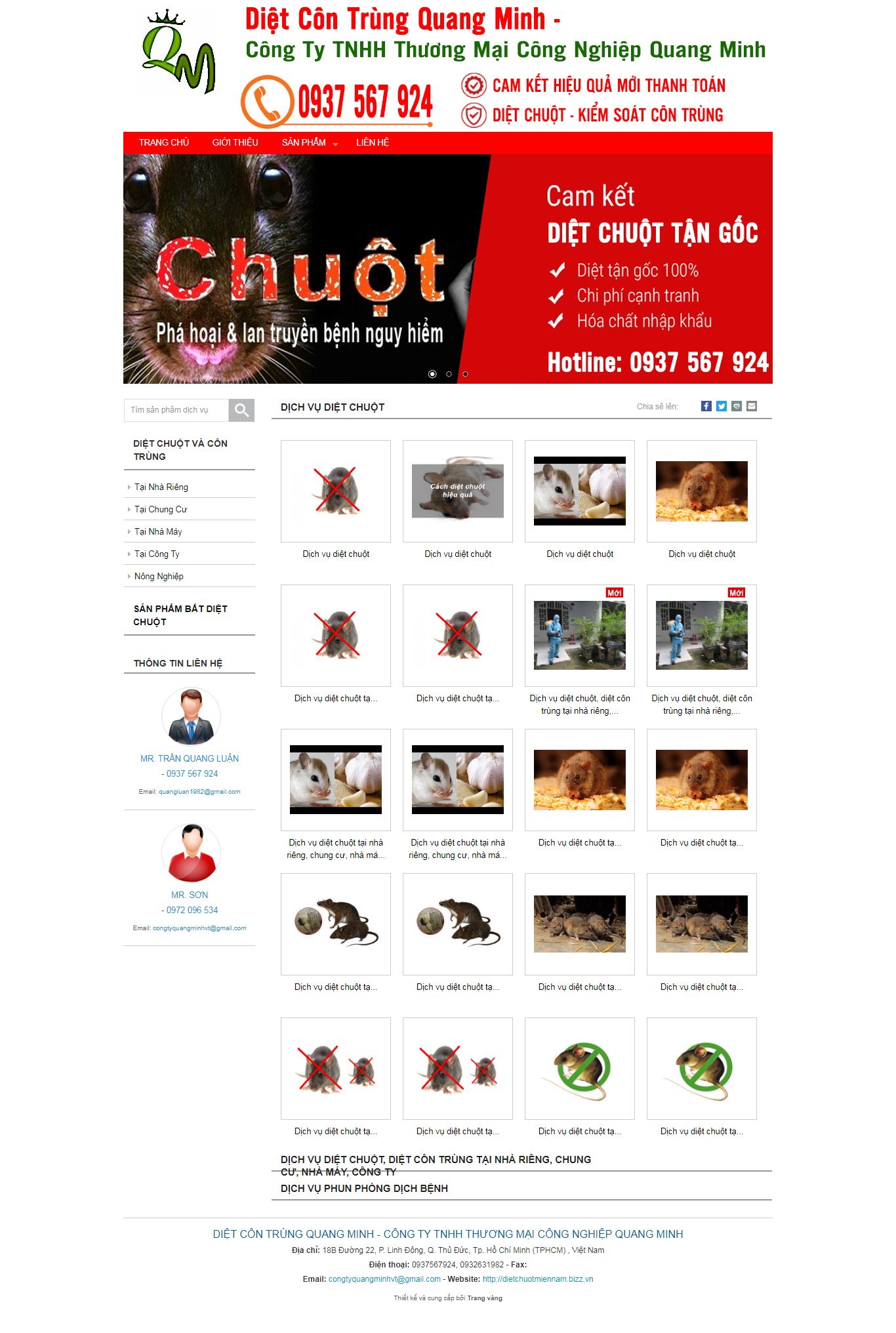 Thiết kế Website Web diệt mối - dietchuotmiennambizzvn
