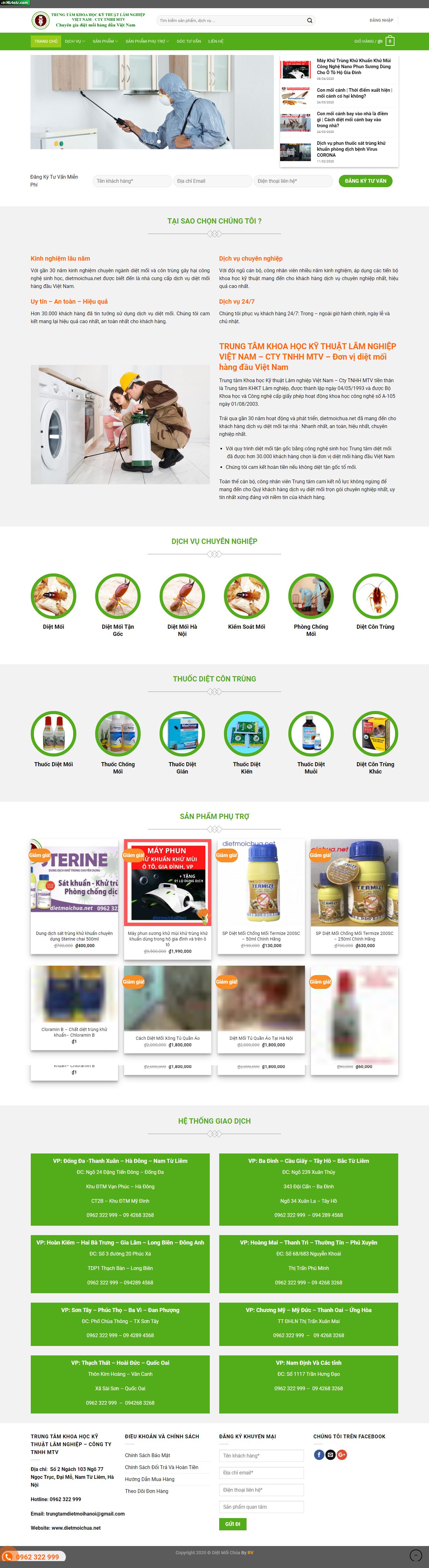 Thiết kế Website Web diệt mối - dietmoichuanet