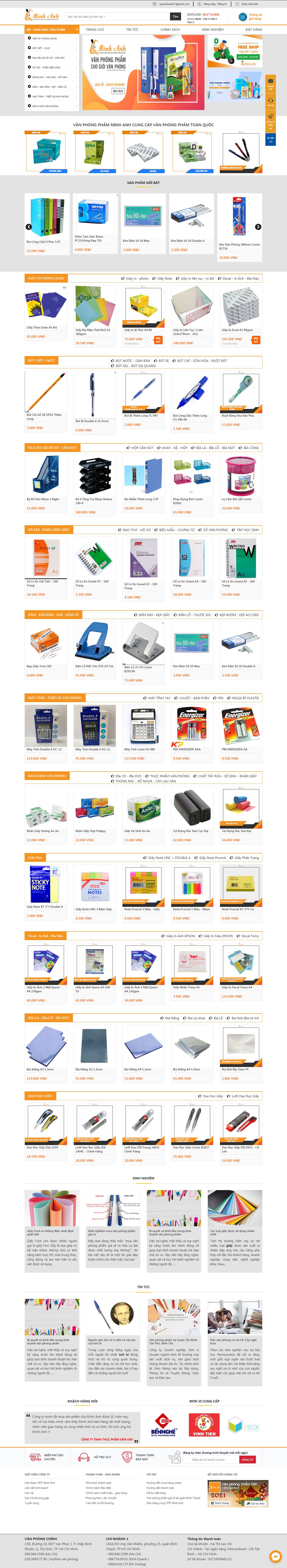 [vanphongphamhanoi] Thiết kế Website Web Văn phòng phẩm - vppminhanhvn