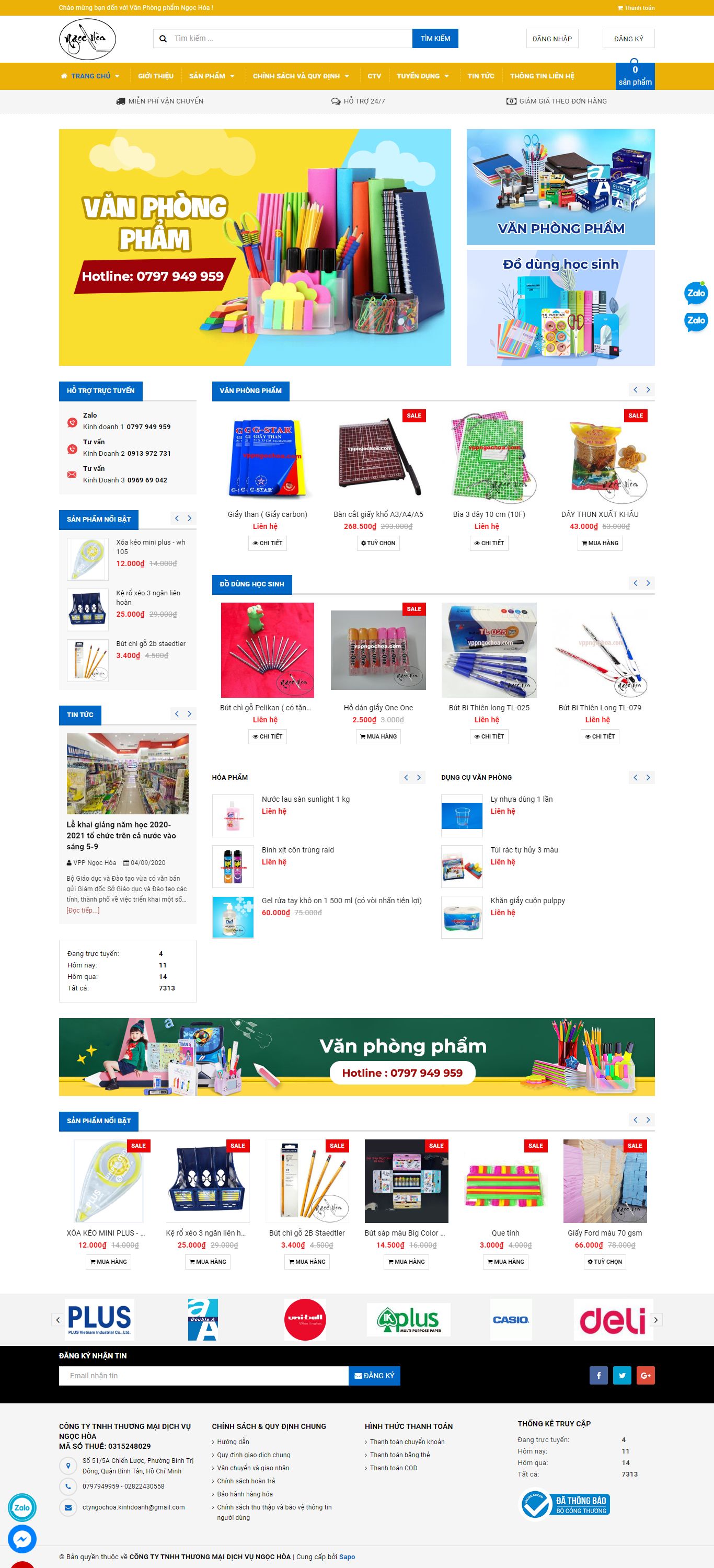 [vanphongphamhanoi] Thiết kế Website Web Văn phòng phẩm - vppngochoacom